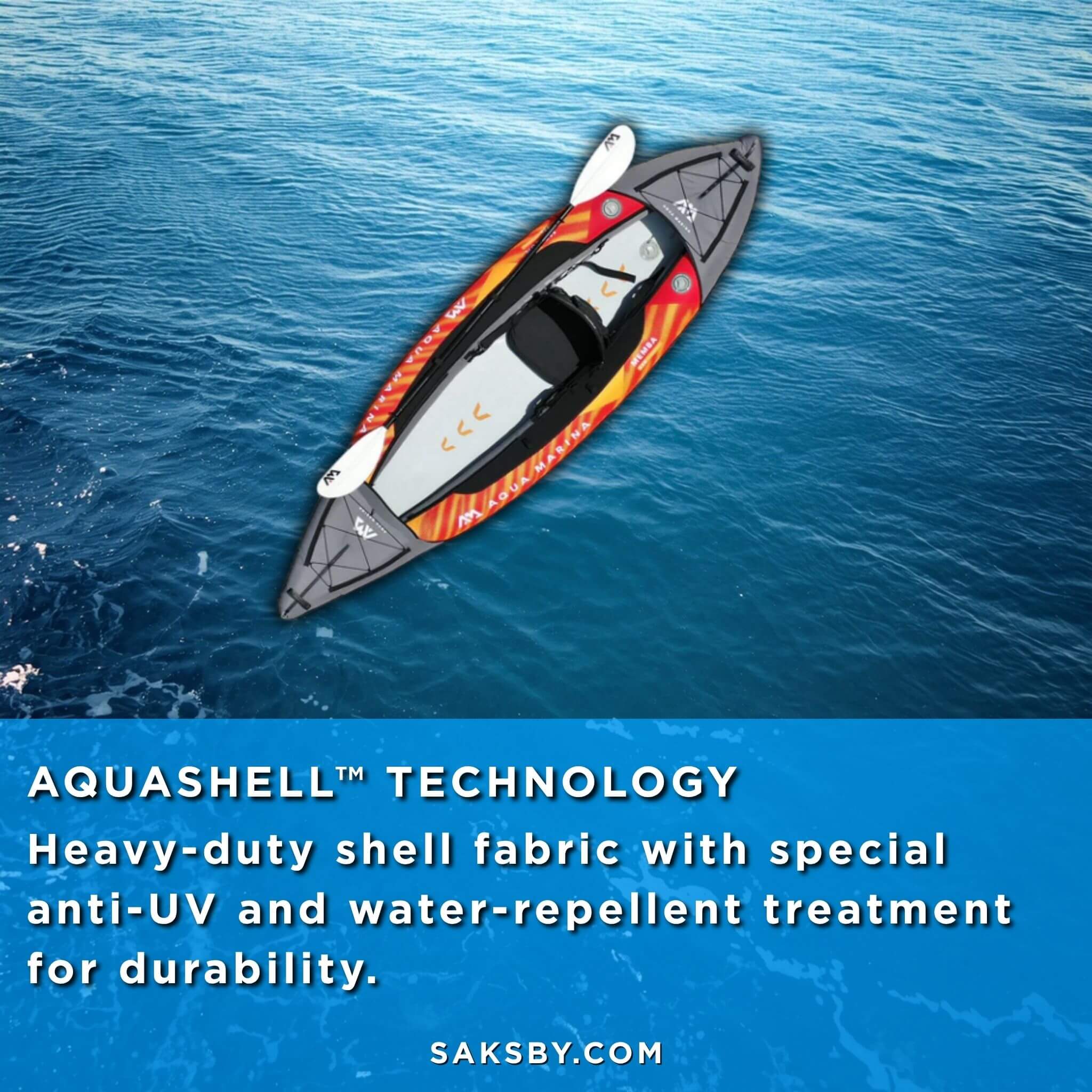 Aqua Marina Memba 330 10FT 1-Person Ultra Stiff Touring Kayak With Double Wall Fabric Floor [ME-330] (SAK56789)