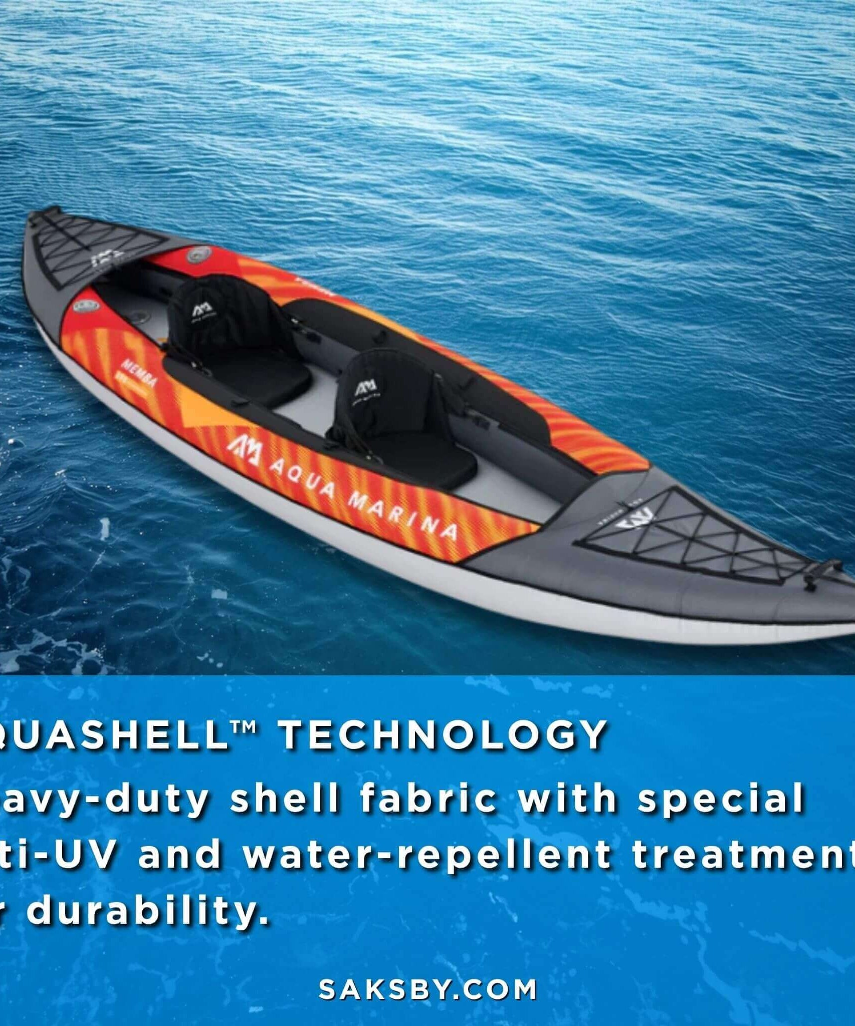 Aqua Marina Memba 390 Premium 12FT 2-Person Touring Kayak With DWF Deck And Paddles [ME-390] (SAK17282)