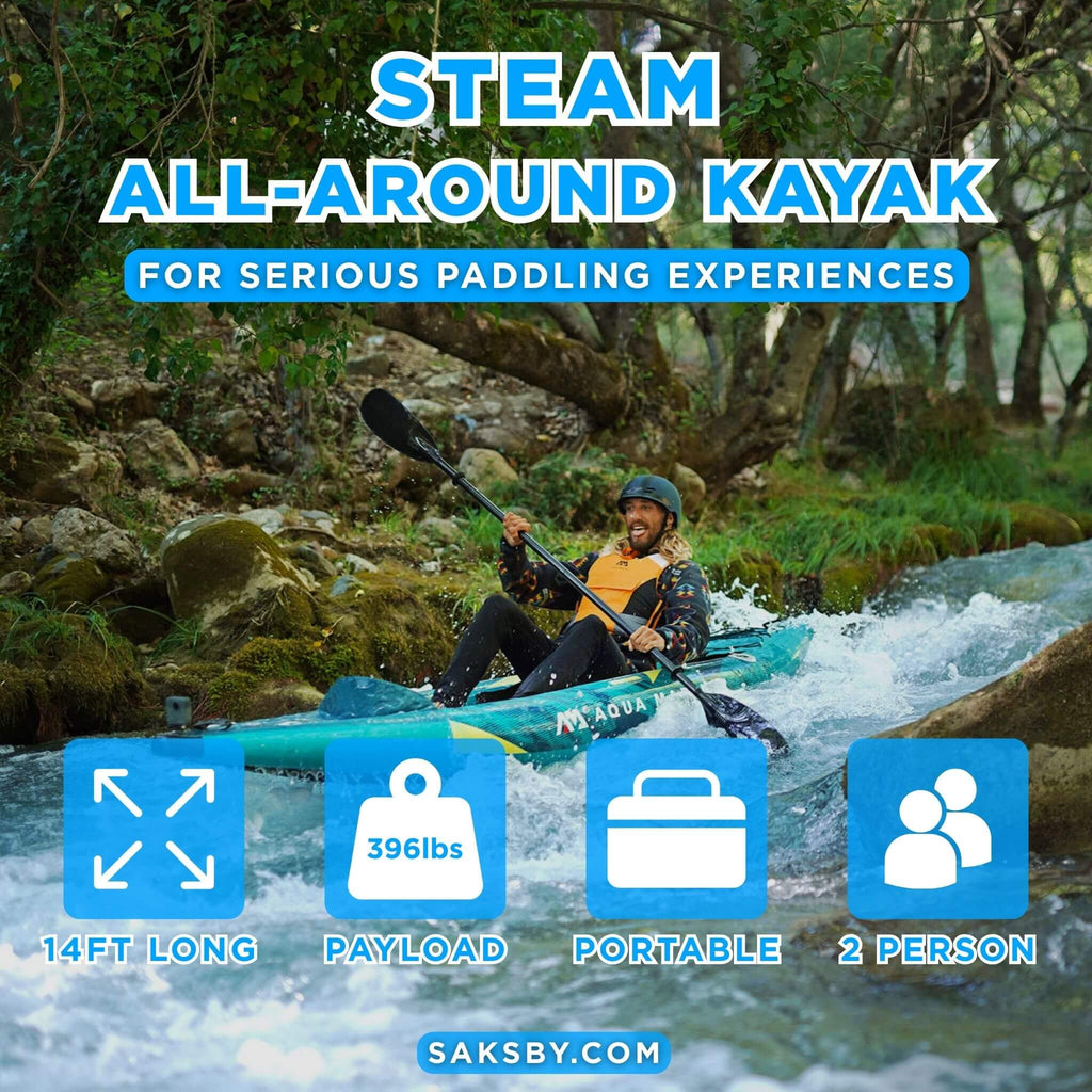 Aqua Marina Steam 412 14FT 2-Person Premium Kayak With DWF Deck [Paddle Excluded] [ST-412] (SAK57946)