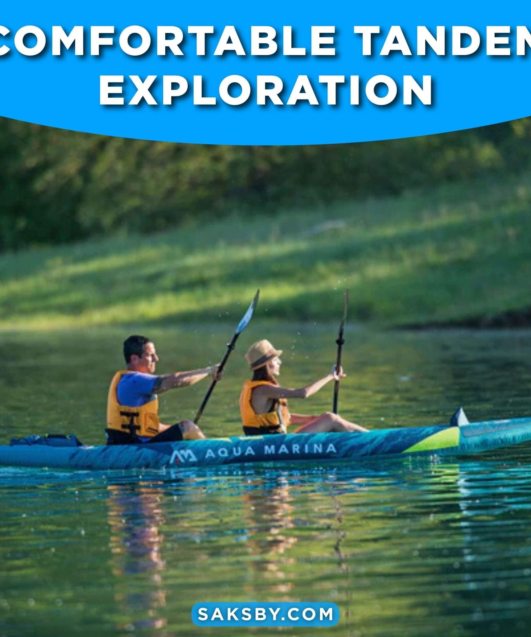 Aqua Marina Steam 412 14FT 2-Person Premium Kayak With DWF Deck [Paddle Excluded] [ST-412] (SAK57946)