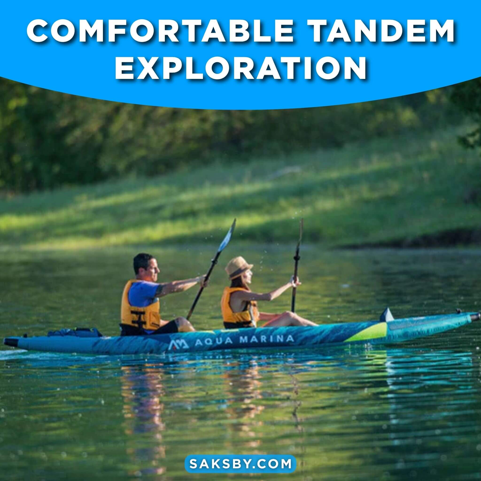Aqua Marina Steam 412 14FT 2-Person Premium Kayak With DWF Deck [Paddle Excluded] [ST-412] (SAK57946)