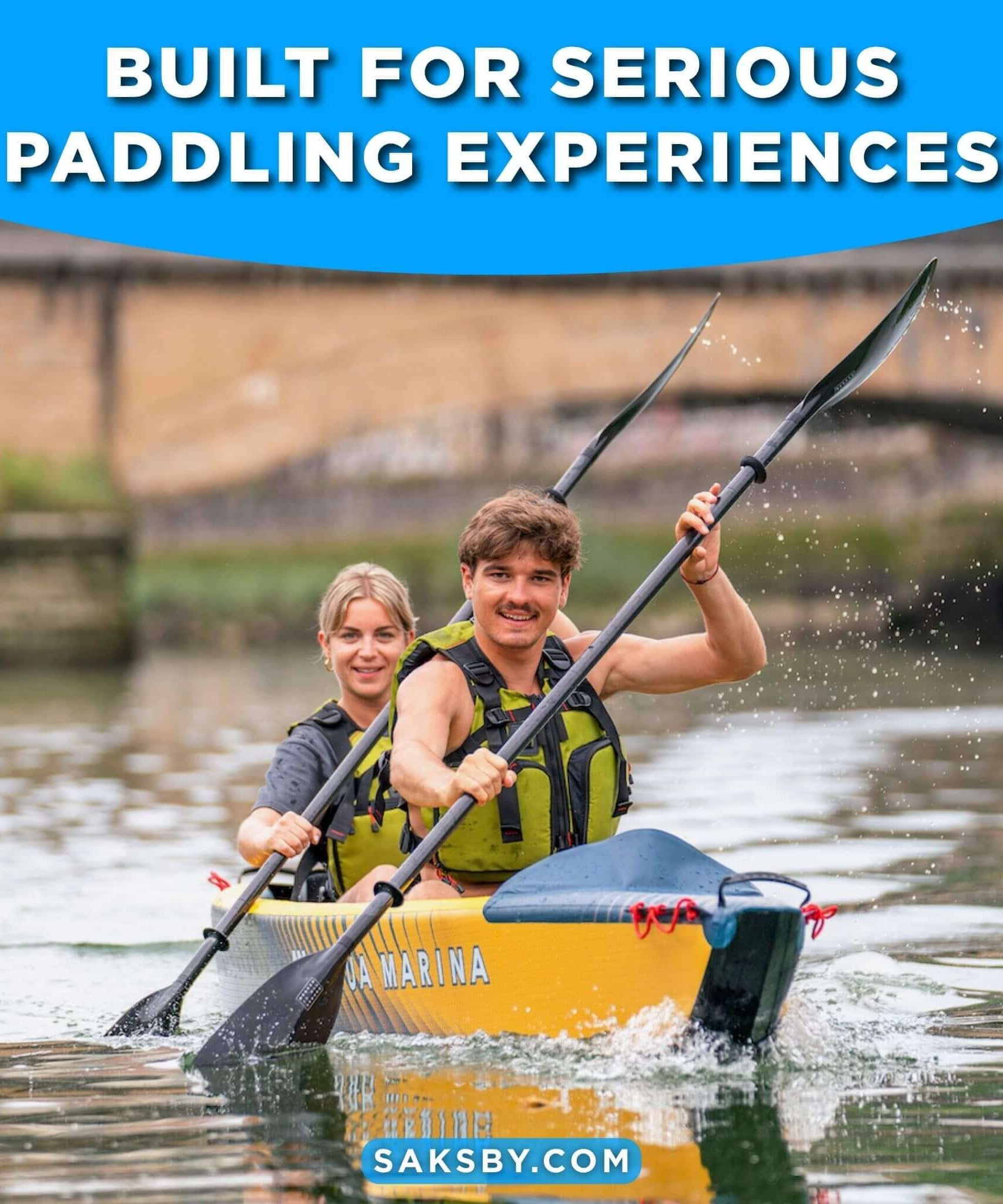 Aqua Marina Tomahawk AIR-K 440 14FT 2-Person High-Pressure Speed Inflatable Kayak [Paddle Excluded] [AIR-K440] (SAK31482)