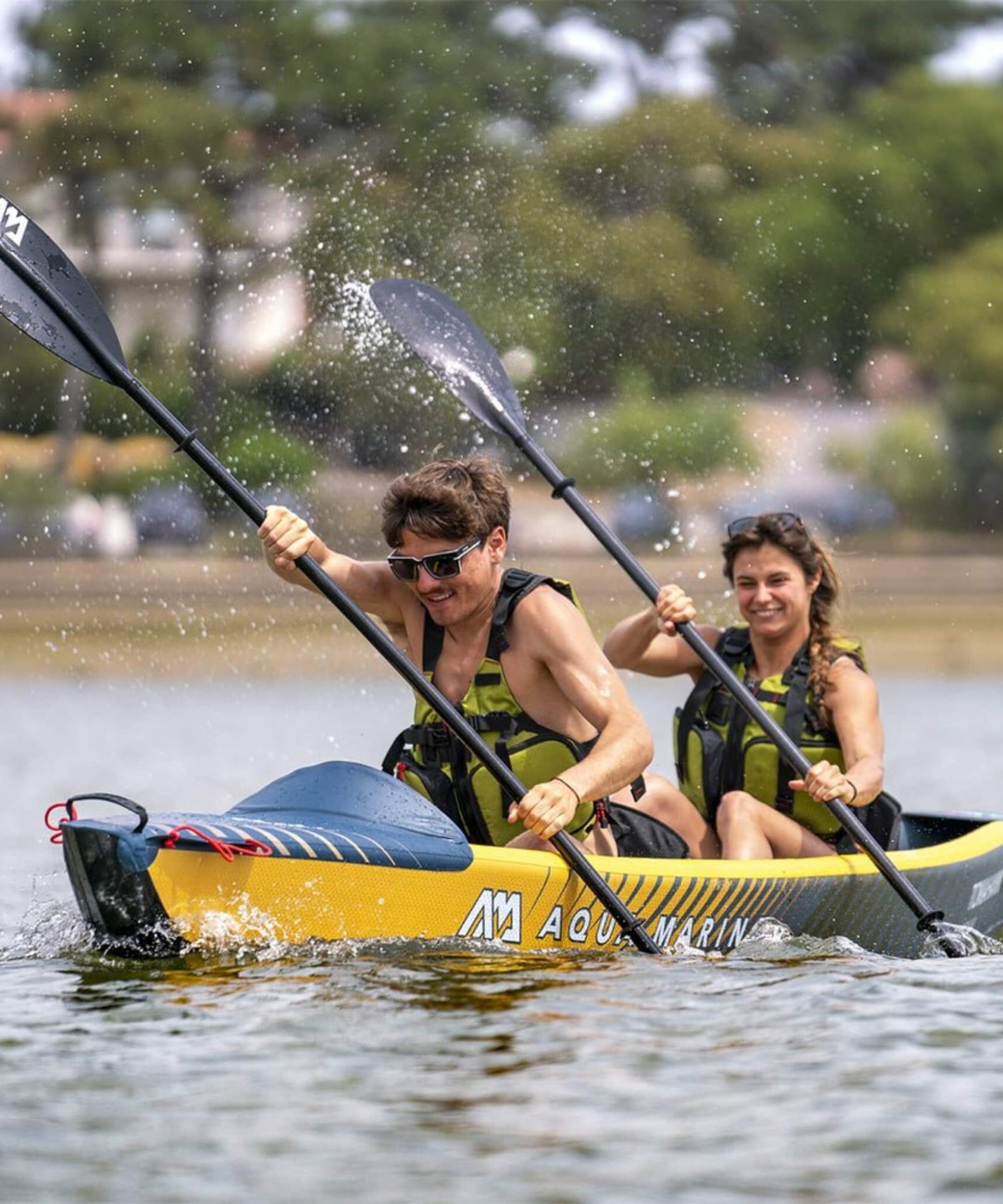Aqua Marina Tomahawk AIR-K 440 14FT 2-Person High-Pressure Speed Inflatable Kayak [Paddle Excluded] [AIR-K440] (SAK31482)