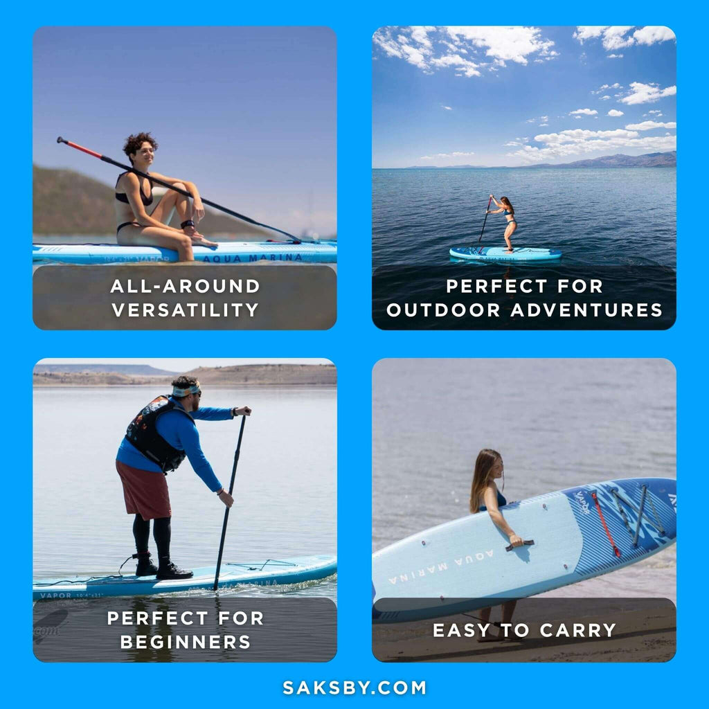 Aqua Marina Vapor 10FT All-Around SUP W/ Sand Ripple Grooved EVA Footpad [BT-23VAP] (SAK60532)