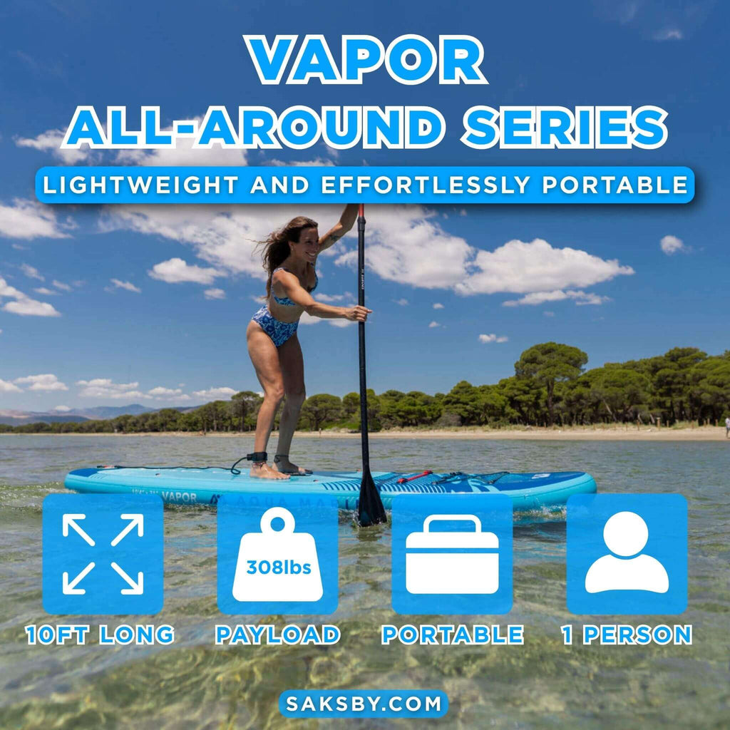 Aqua Marina Vapor 10FT All-Around SUP W/ Sand Ripple Grooved EVA Footpad [BT-23VAP] (SAK60532)