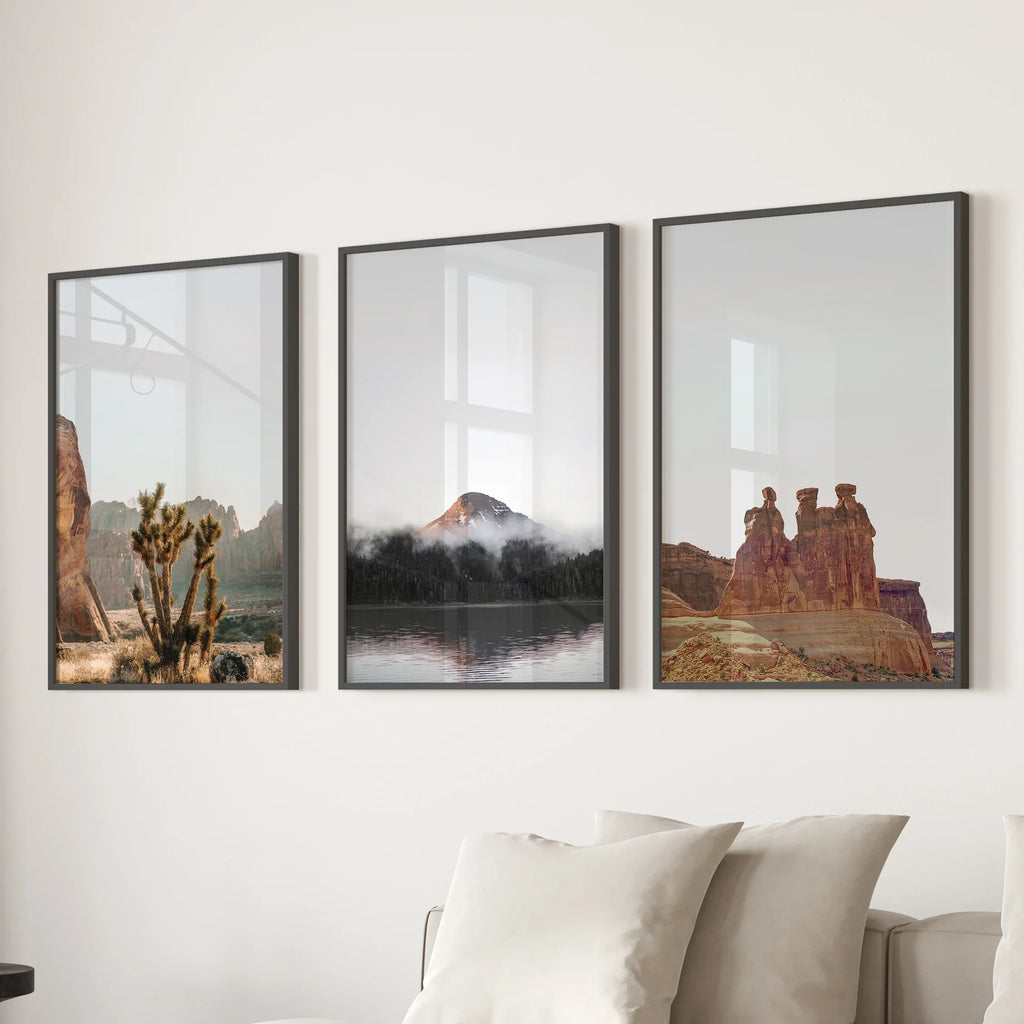 Southwest Desert Set of 3 Prints. Canyon Landscape, Red Rock
