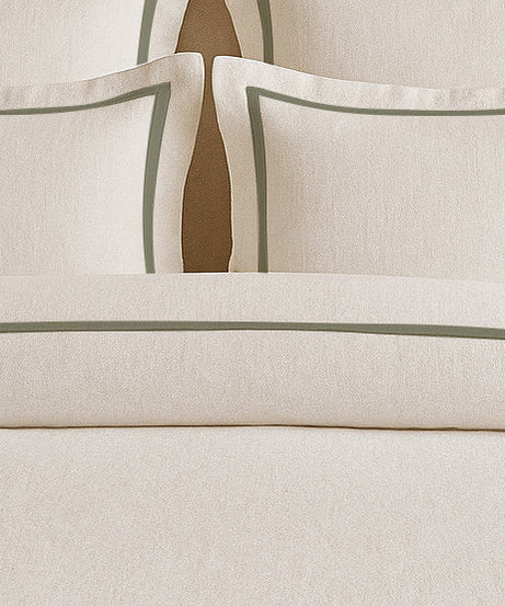 Linen Frame Trim Duvet Cover Set