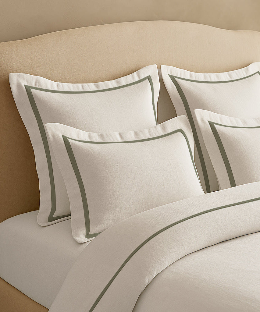 Linen Frame Trim Duvet Cover Set