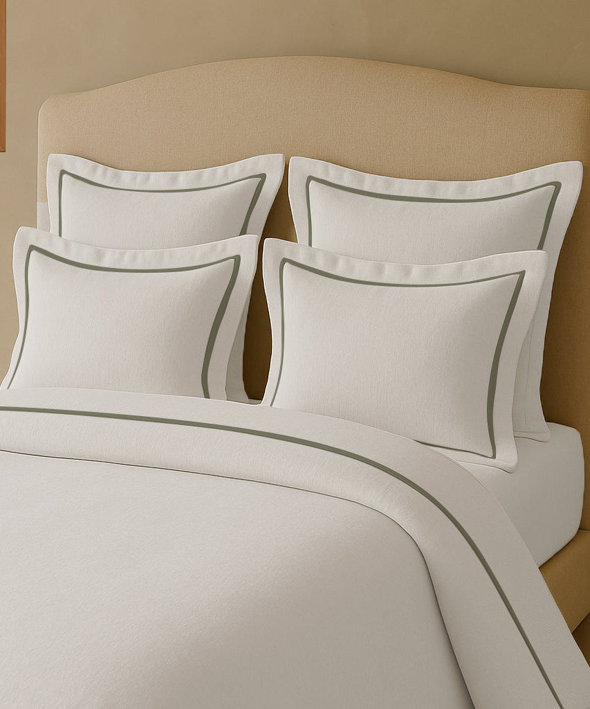 Linen Frame Trim Duvet Cover Set