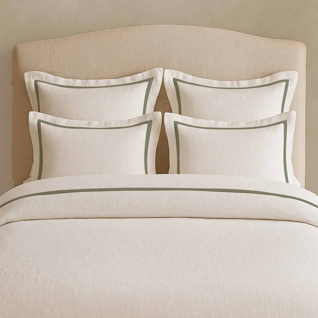 Linen Frame Trim Duvet Cover Set