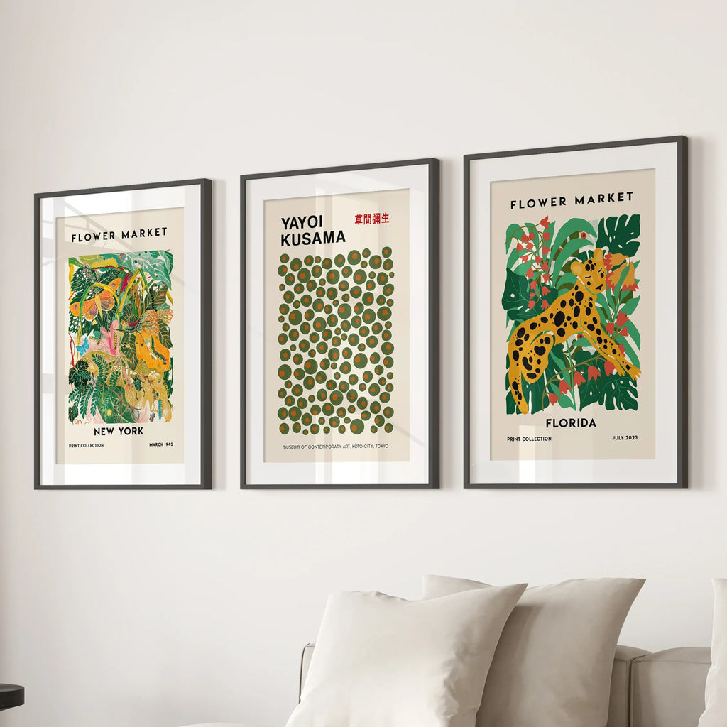 Flower Market, Kusama Art Prints. Modern Tropical Wall Decor