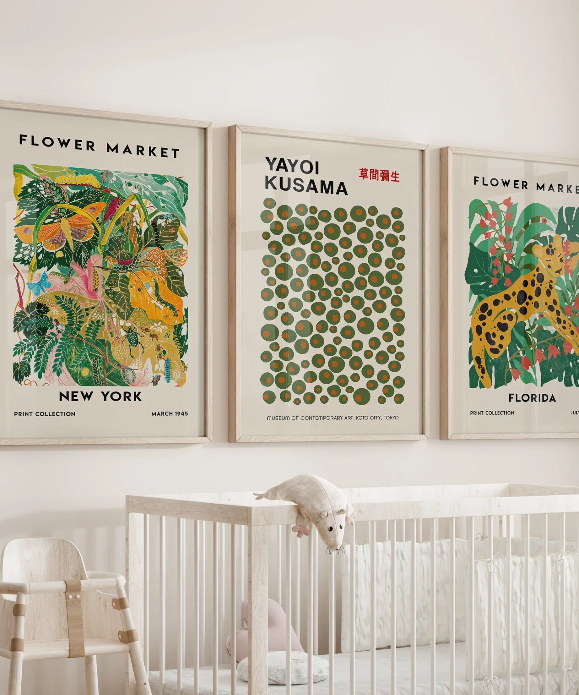 Flower Market, Kusama Art Prints. Modern Tropical Wall Decor