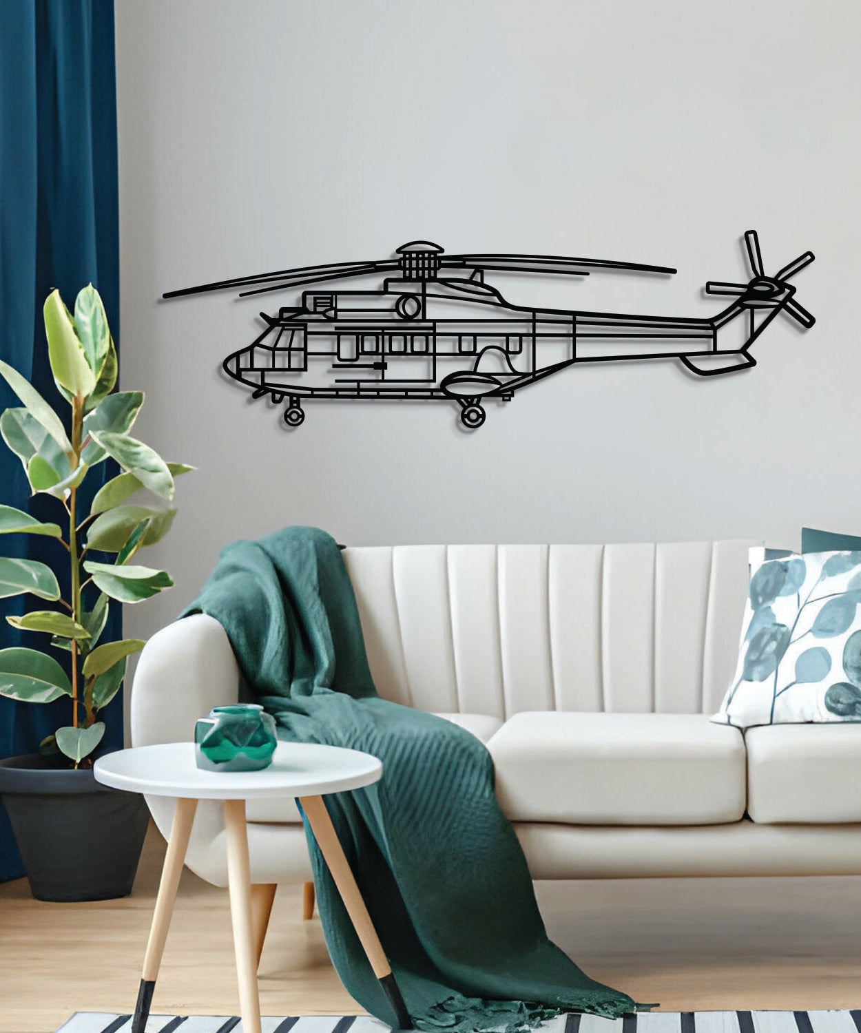 AS332 Super Puma Metallflugzeug Wandkunst - NCP0517