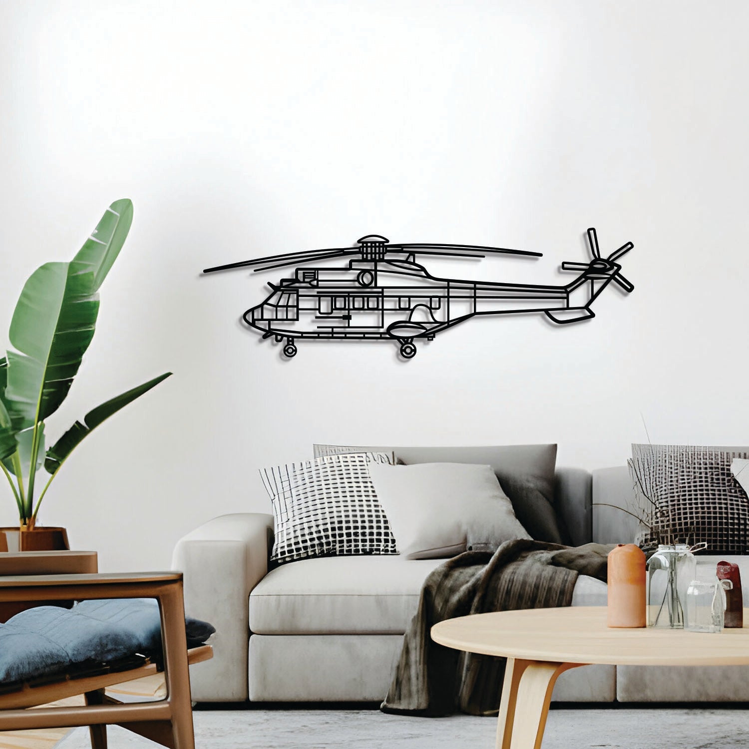 AS332 Super Puma Metallflugzeug Wandkunst - NCP0517