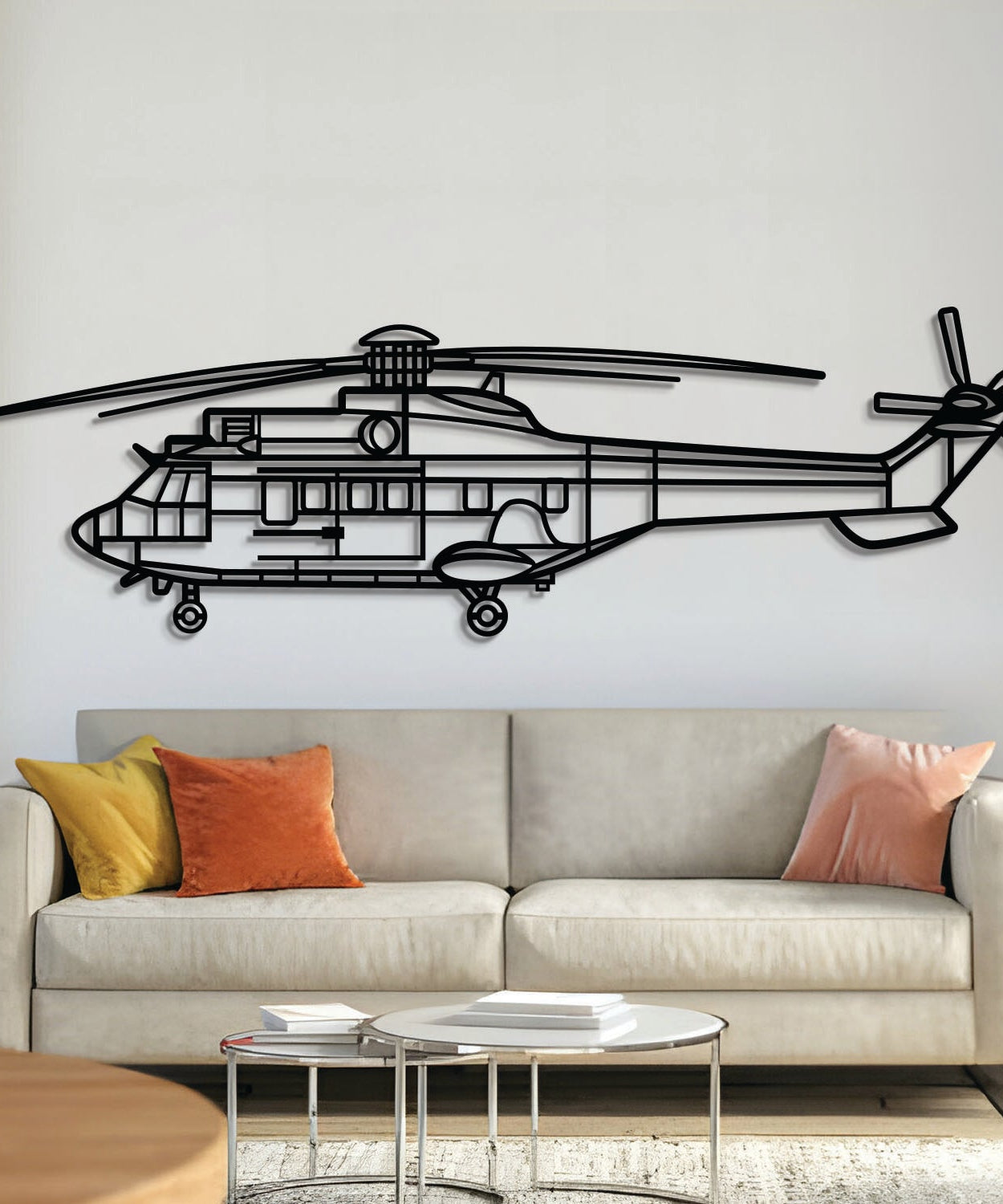 AS332 Super Puma Metallflugzeug Wandkunst - NCP0517