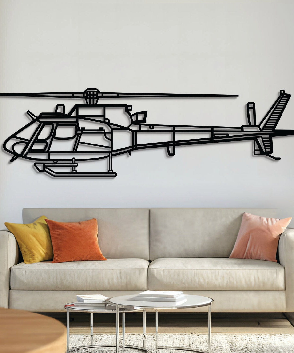 AS550 Fennec Metallflugzeug Wandkunst - NCP0518
