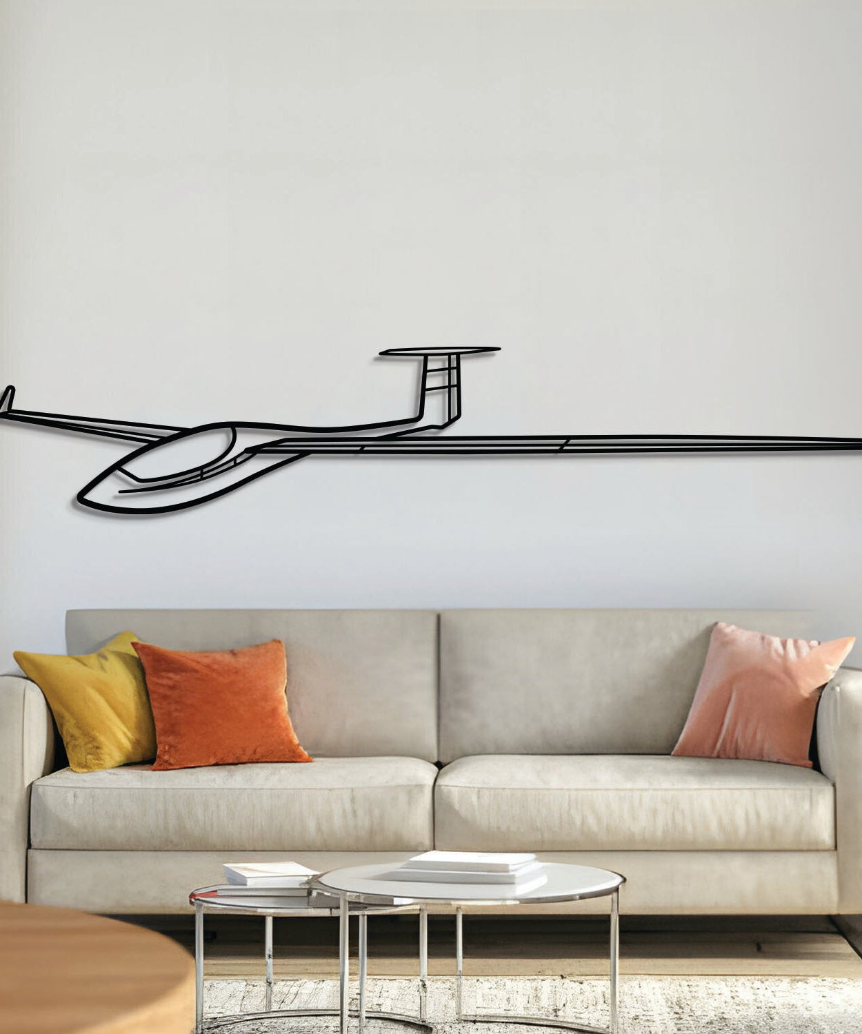 ASW 27 Winkel Metall Flugzeug Wandkunst - NCP0461