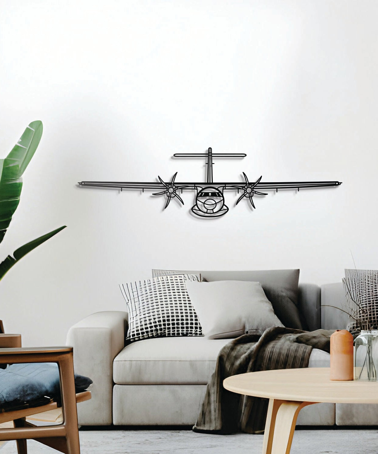 72-600 Front-Metallflugzeug Wandkunst - NCP0353
