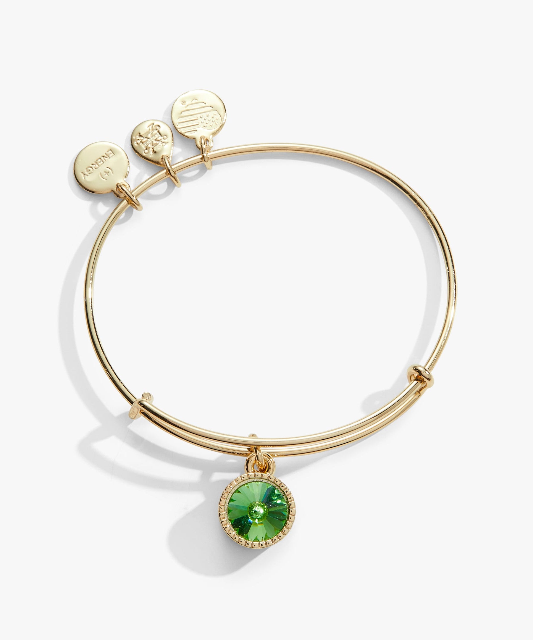 August Birthstone Charm Bangle, Peridot