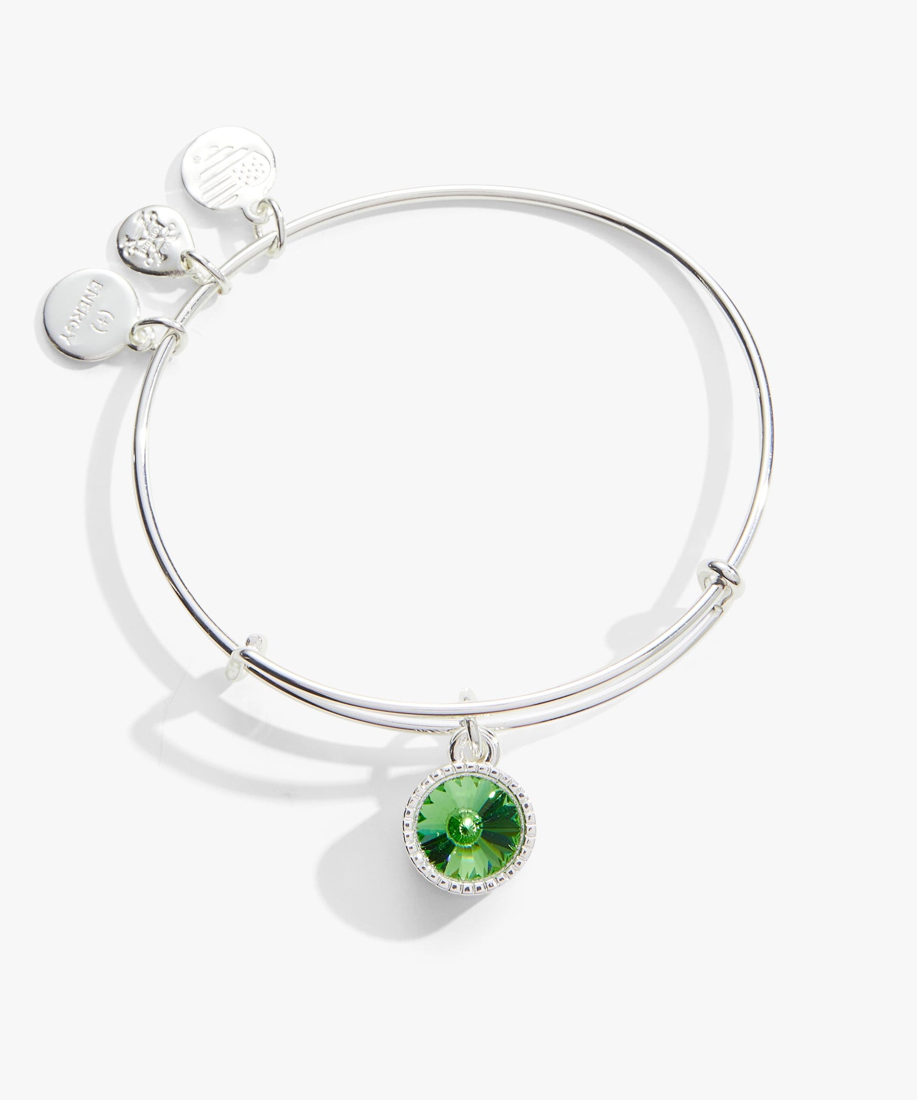 August Birthstone Charm Bangle, Peridot