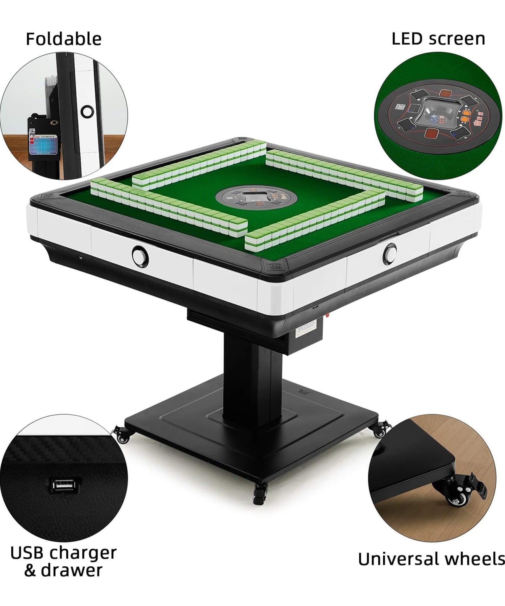 Automatic Foldable Chinese Mahjong Table Set With Two 144 Tile Sets (SAK31957)