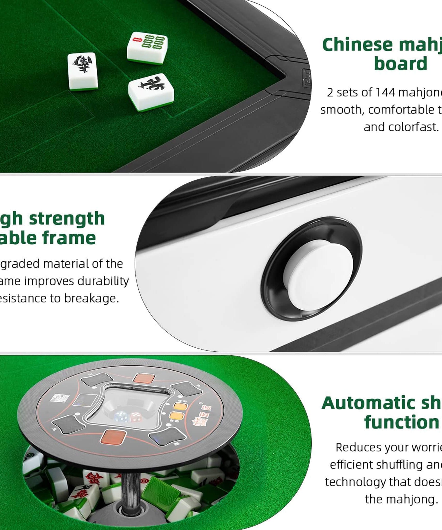 Automatic Foldable Chinese Mahjong Table Set With Two 144 Tile Sets (SAK31957)