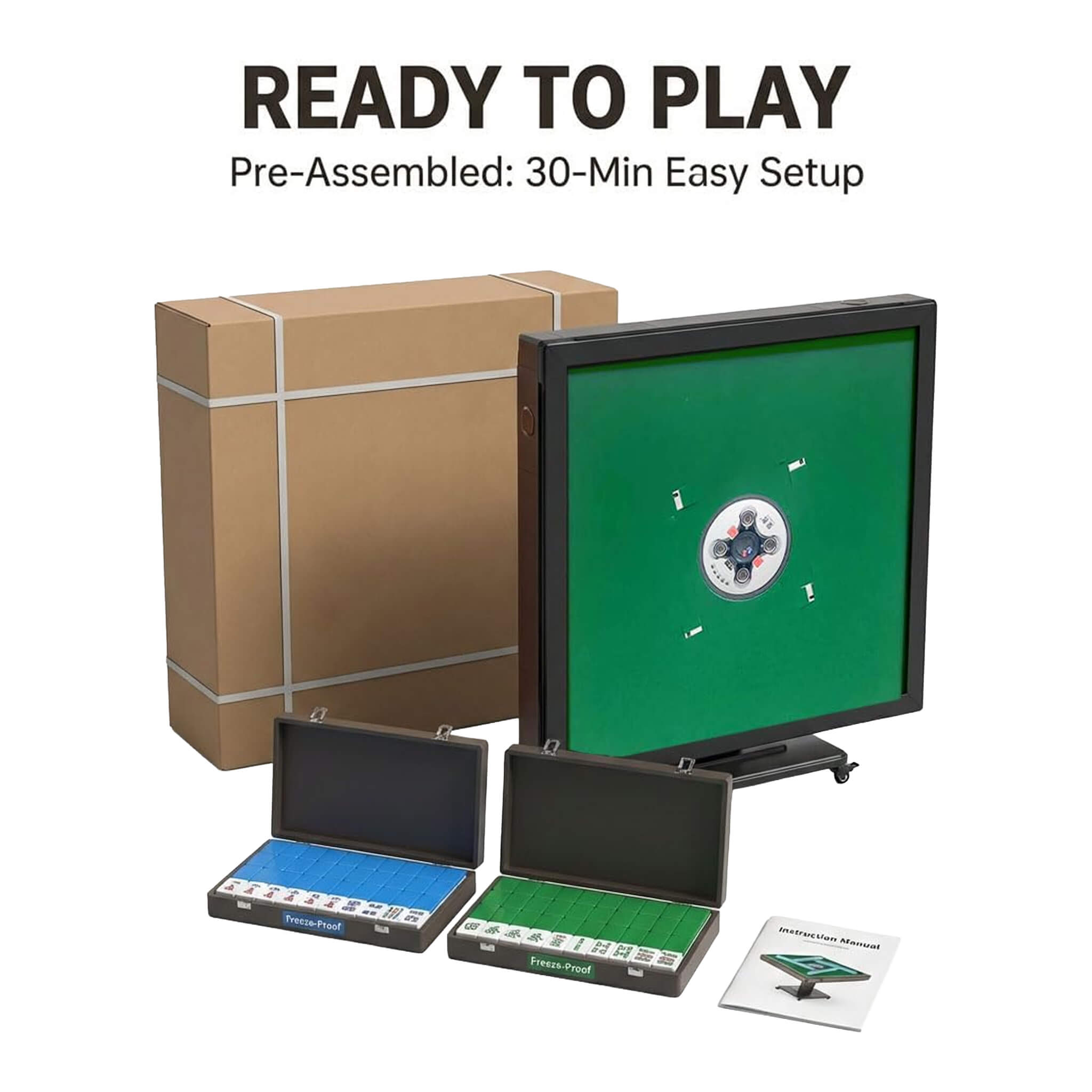 Automatic Ultra-Thin Foldable Mahjong Table With Two 152 42MM Tile Sets (SAK82950)