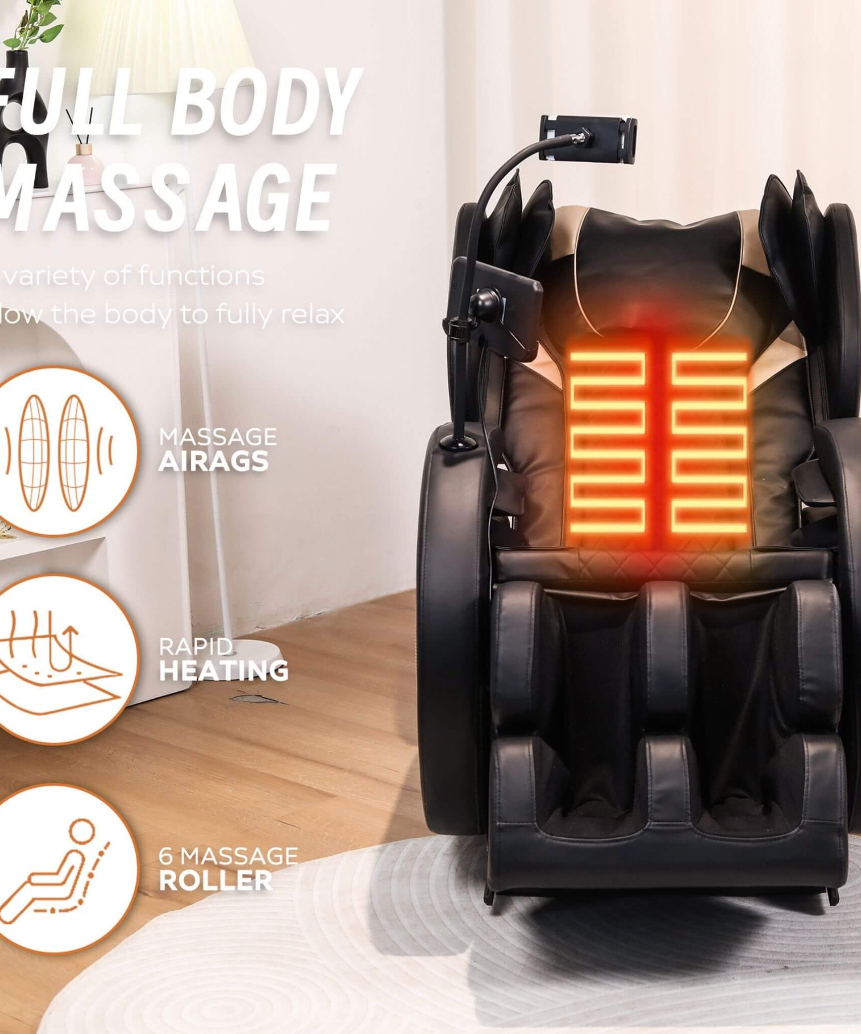 Airvana Tranquil Automatic Zero-Gravity Massage Recliner Chair With Full Body Air Pressure (SAK76018)