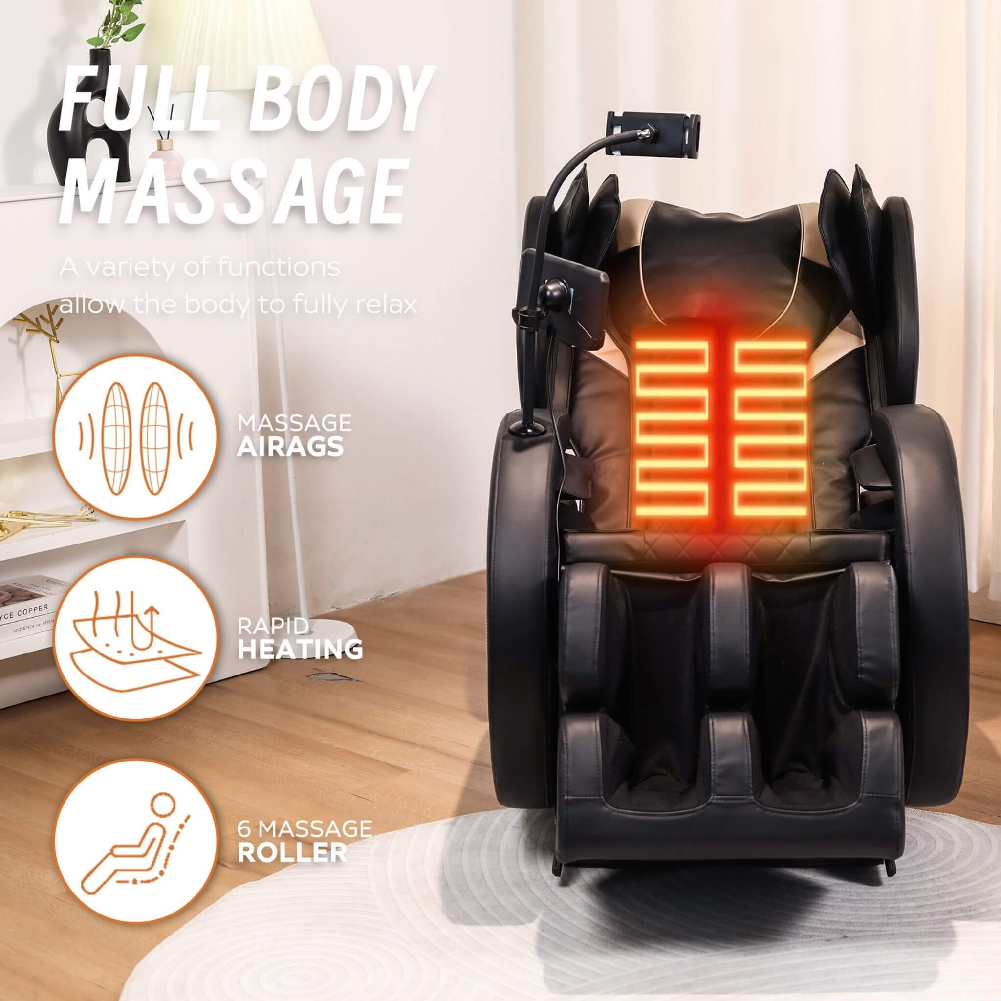 Airvana Tranquil Automatic Zero-Gravity Massage Recliner Chair With Full Body Air Pressure (SAK76018)