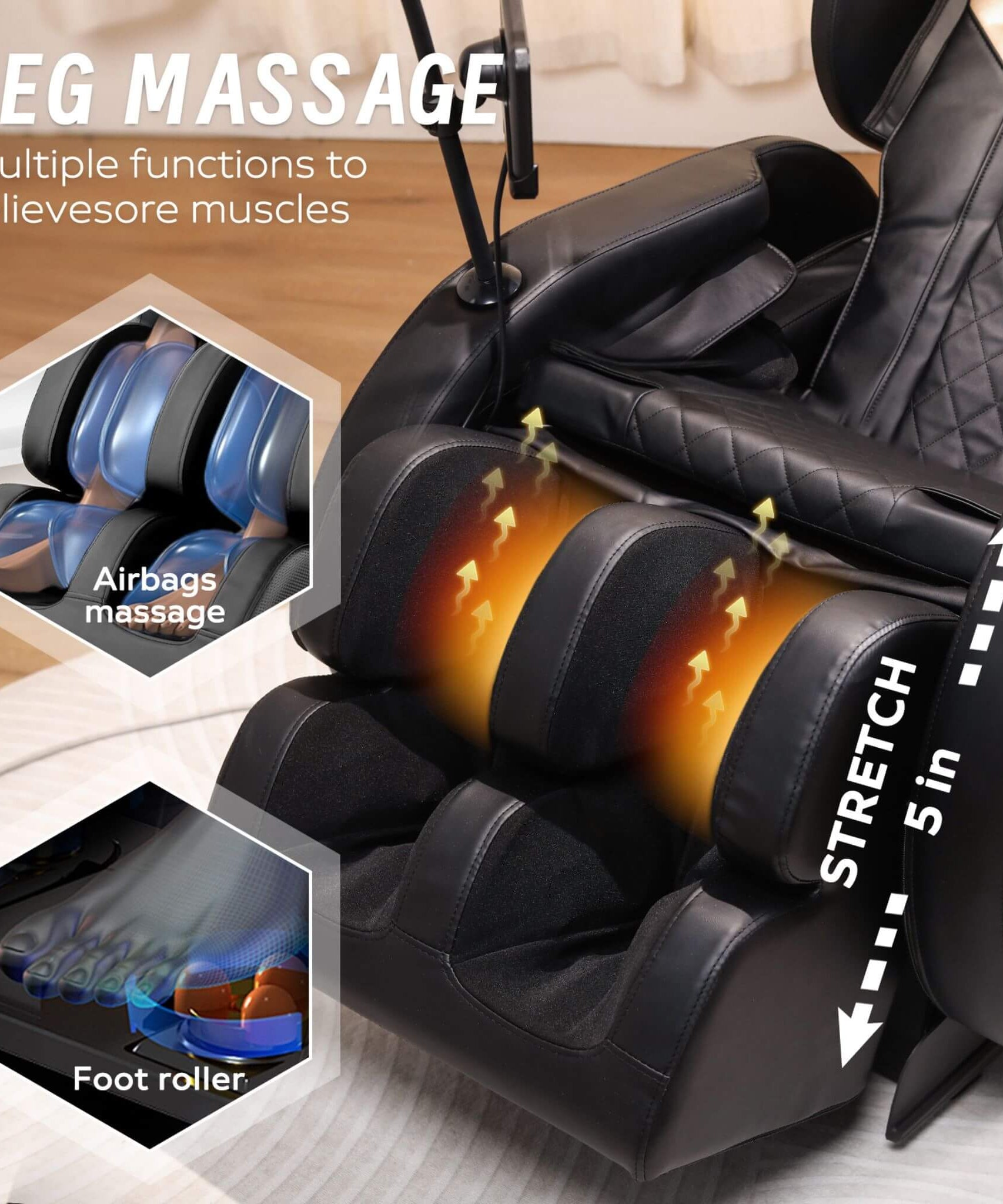 Airvana Tranquil Automatic Zero-Gravity Massage Recliner Chair With Full Body Air Pressure (SAK76018)