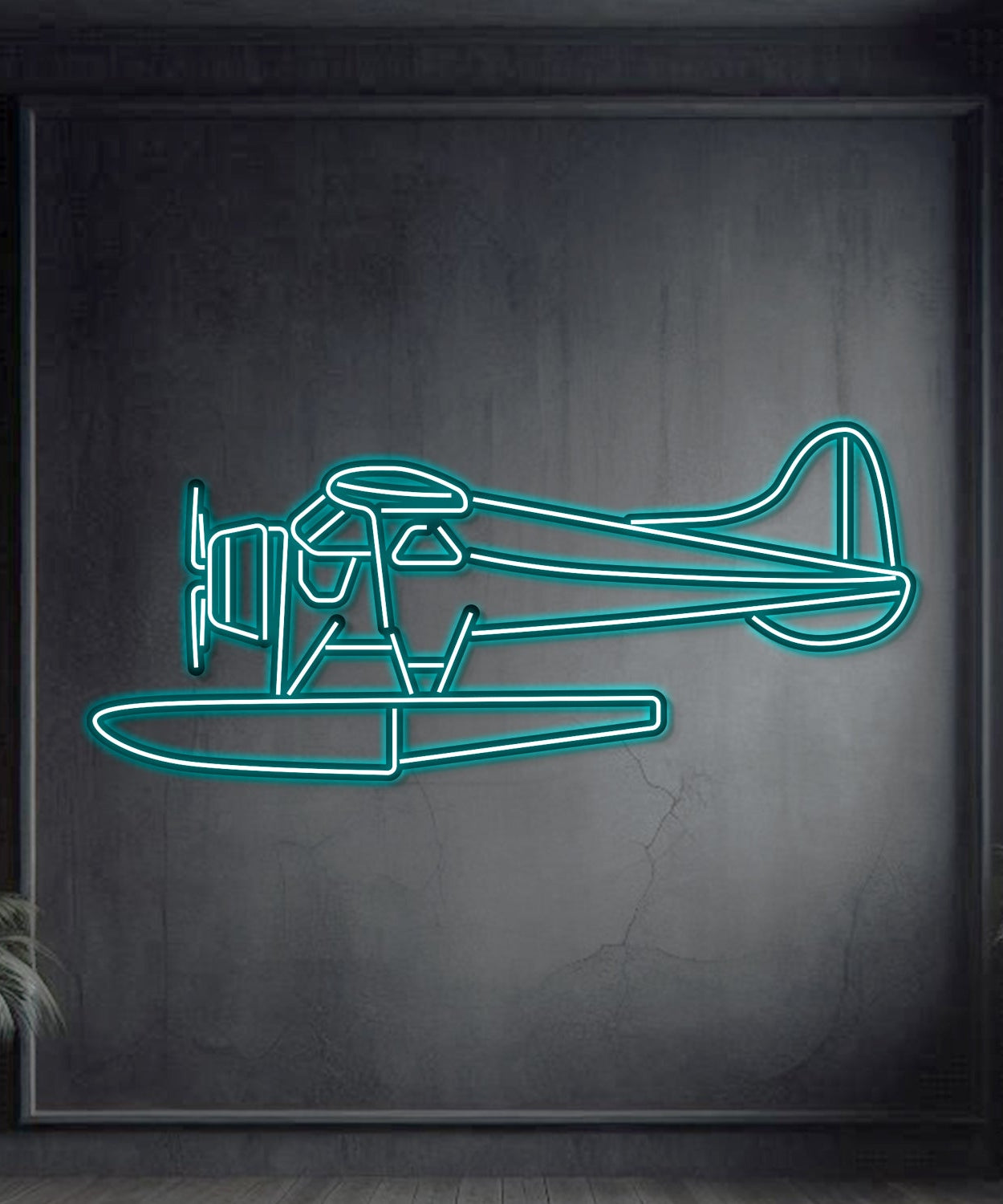 de Havilland Beaver Metall Neon Flugzeug Wandkunst - NCN0027