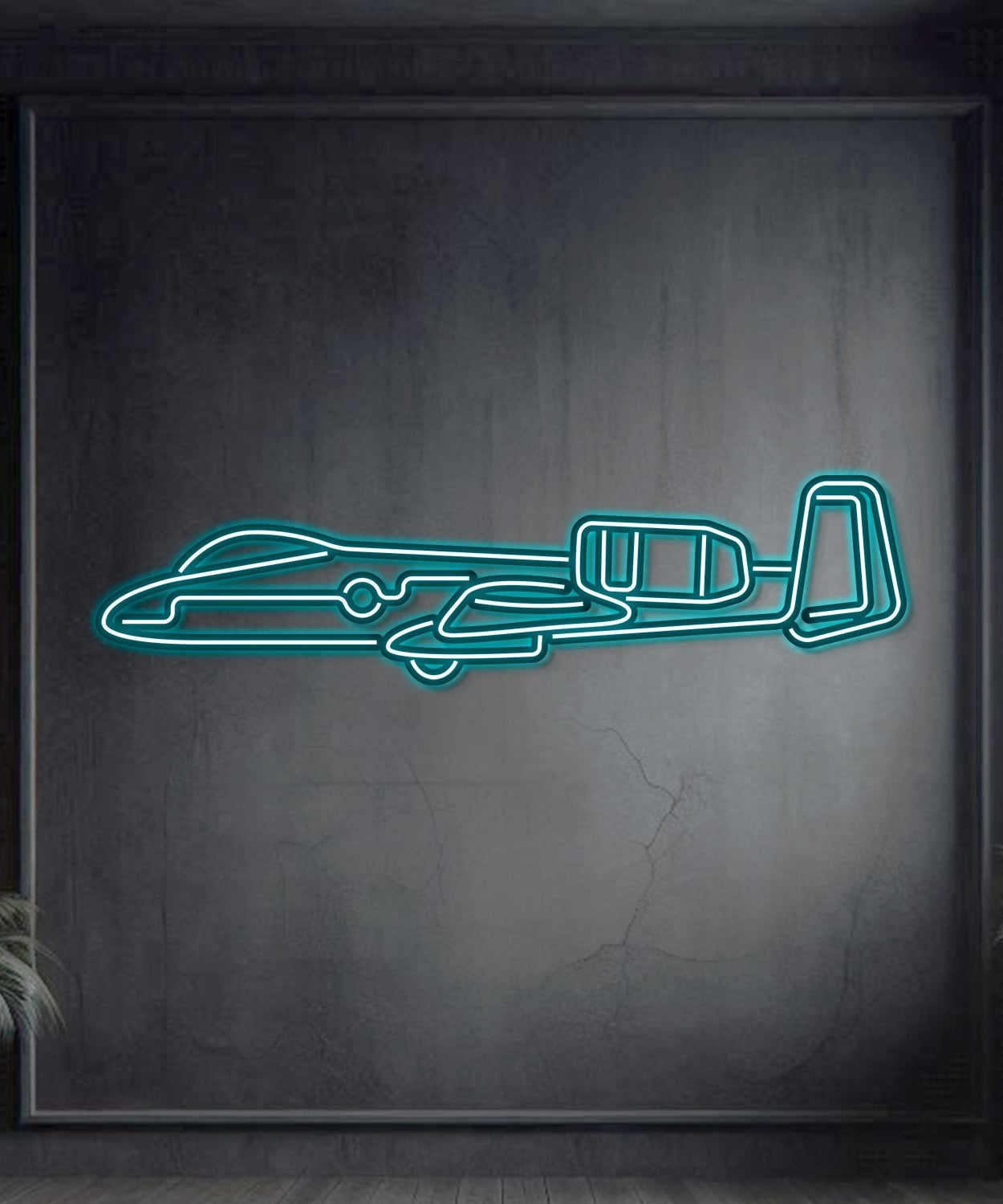 A-10 Thunderbolt 2 Metall-Neon-Wandkunst – NCN0006