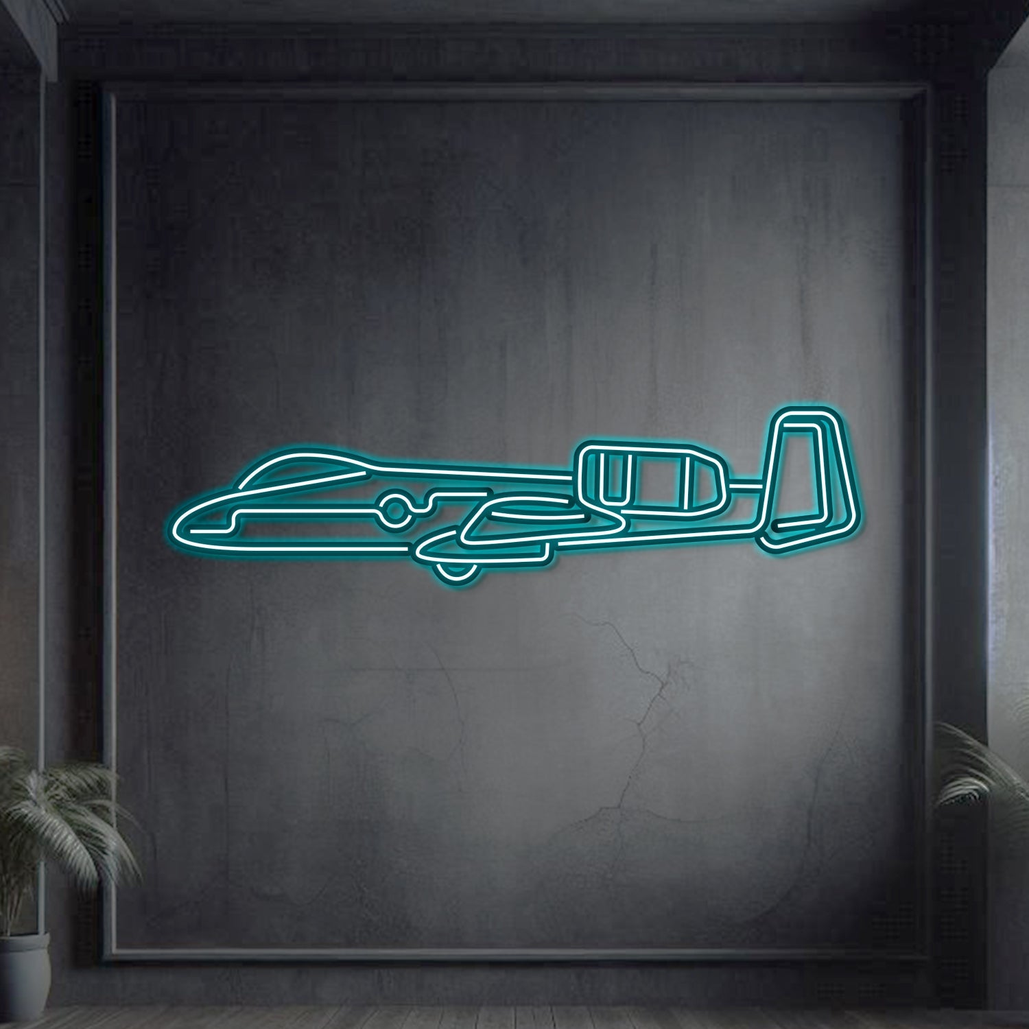 A-10 Thunderbolt 2 Metall-Neon-Wandkunst – NCN0006