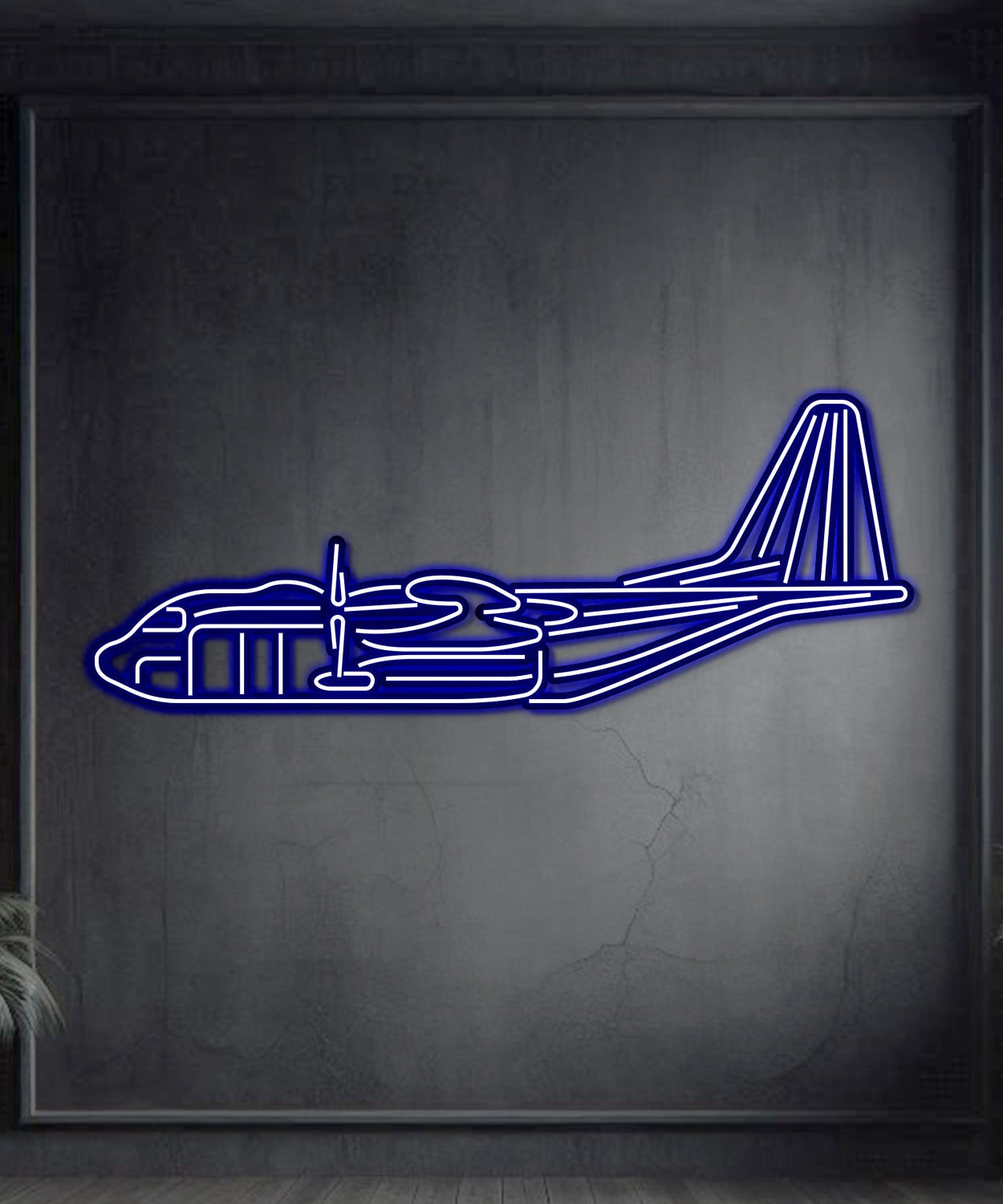 AC-130J Ghostrider Metall-Neon-Flugzeug Wandkunst - NCN0011
