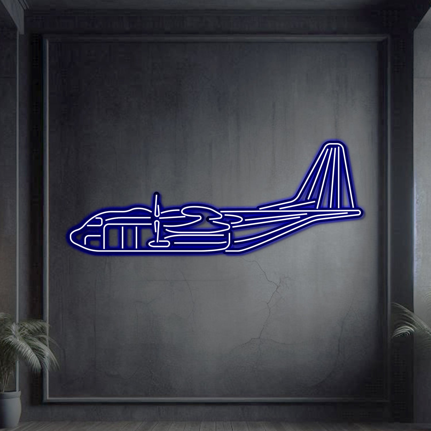 AC-130J Ghostrider Metall-Neon-Flugzeug Wandkunst - NCN0011