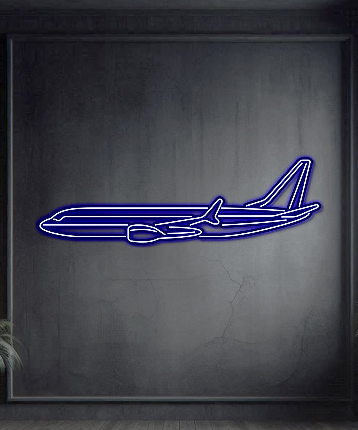 737 Metall-Neonflugzeug-Wandkunst – NCN0002