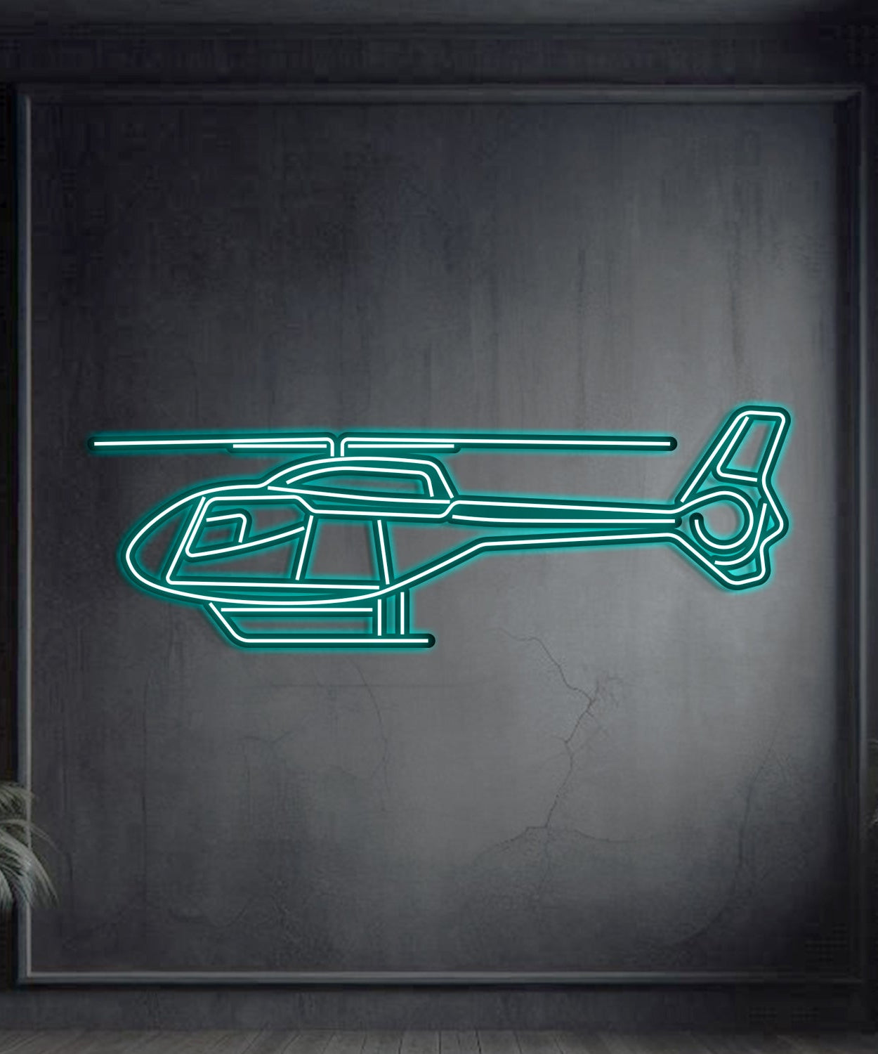 EC120 Metall Neon Flugzeug Wandkunst - NCN0029