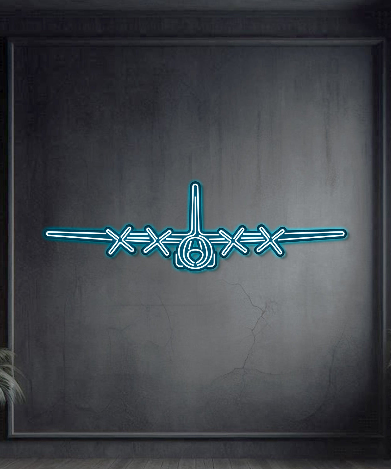 C-130H Hercules Metall-Neon-Wandkunst – NCN0020