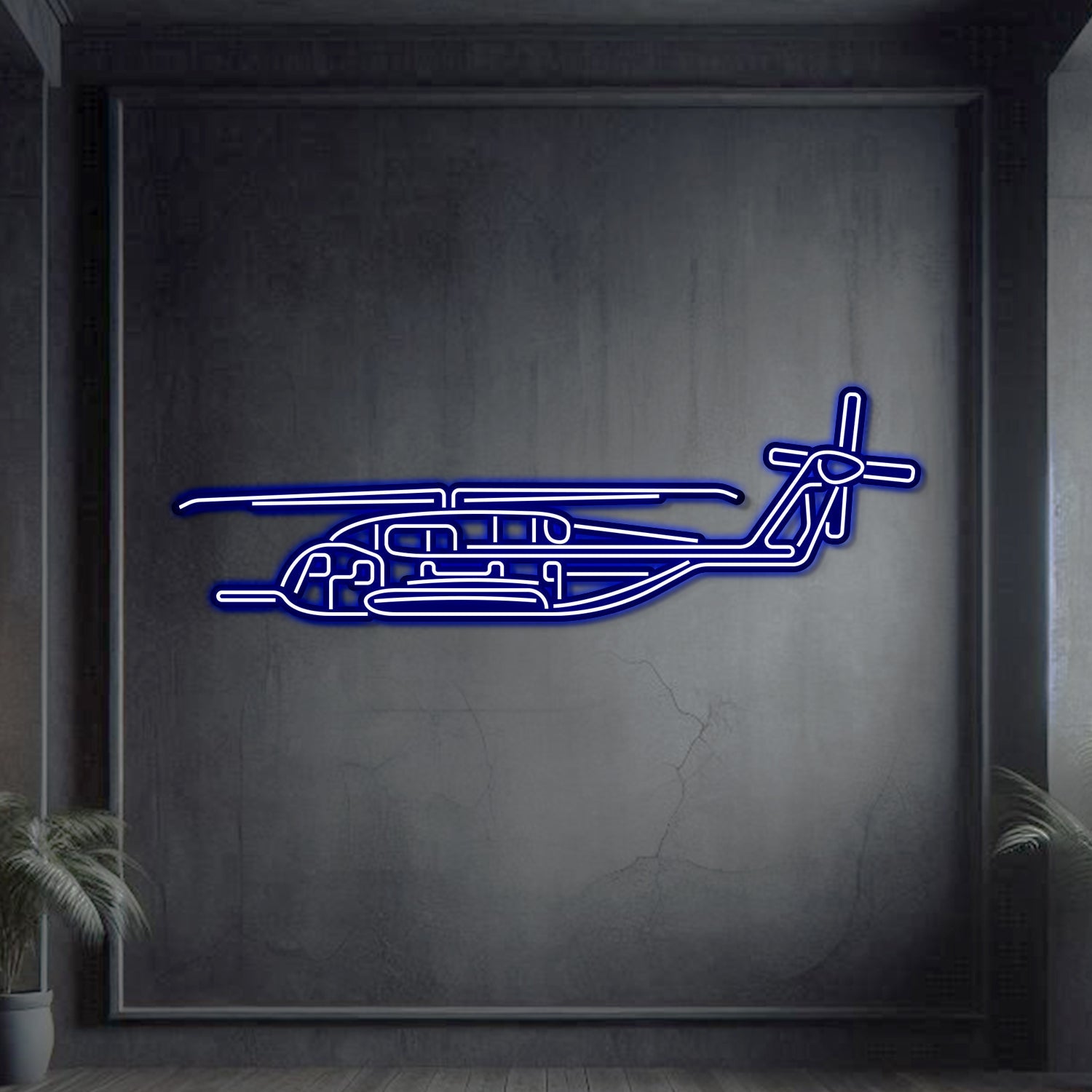 CH-53E Super Stallion Metall-Neon-Flugzeug-Wandkunst - NCN0022