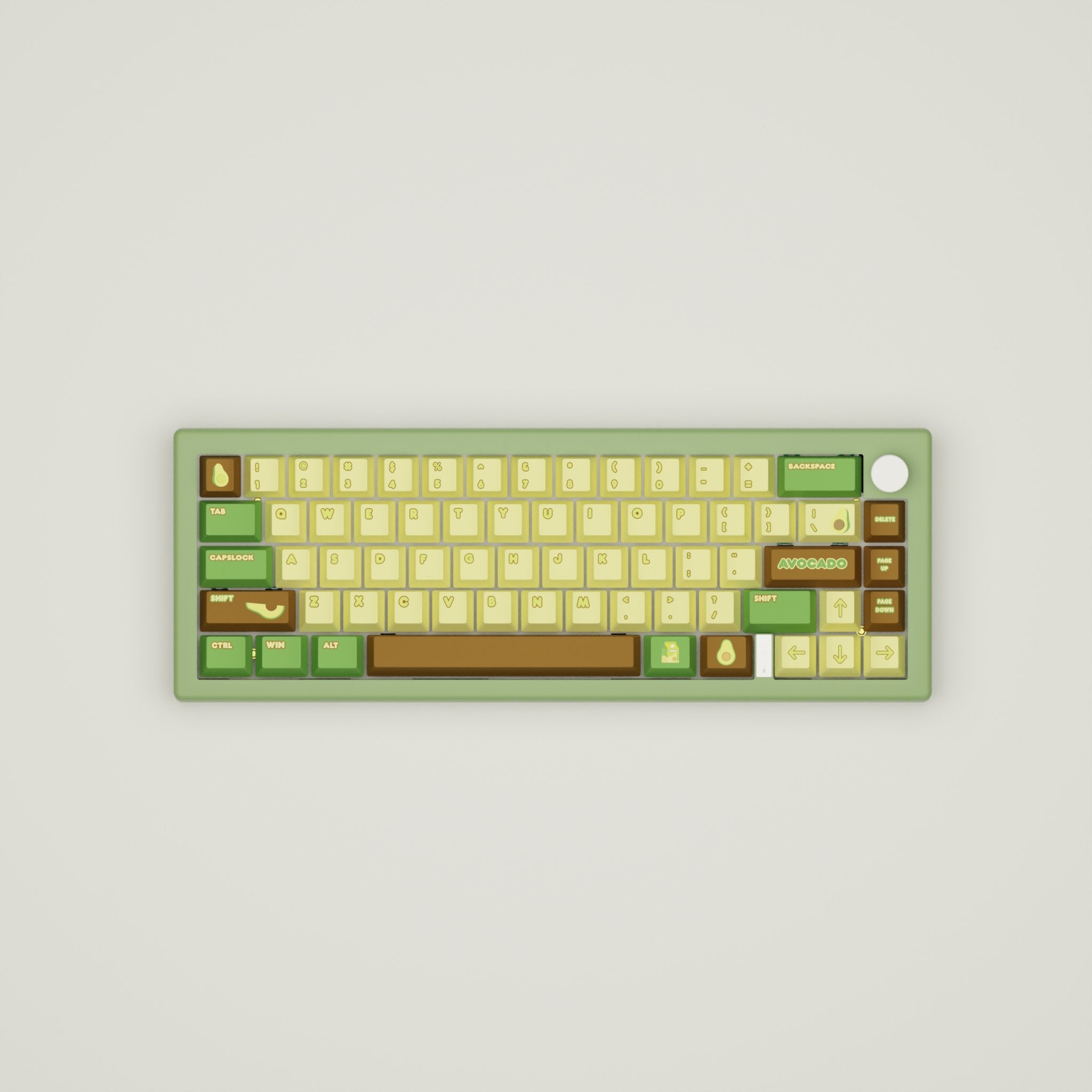 Avocado Design Keycaps and Mechanical Keyboard