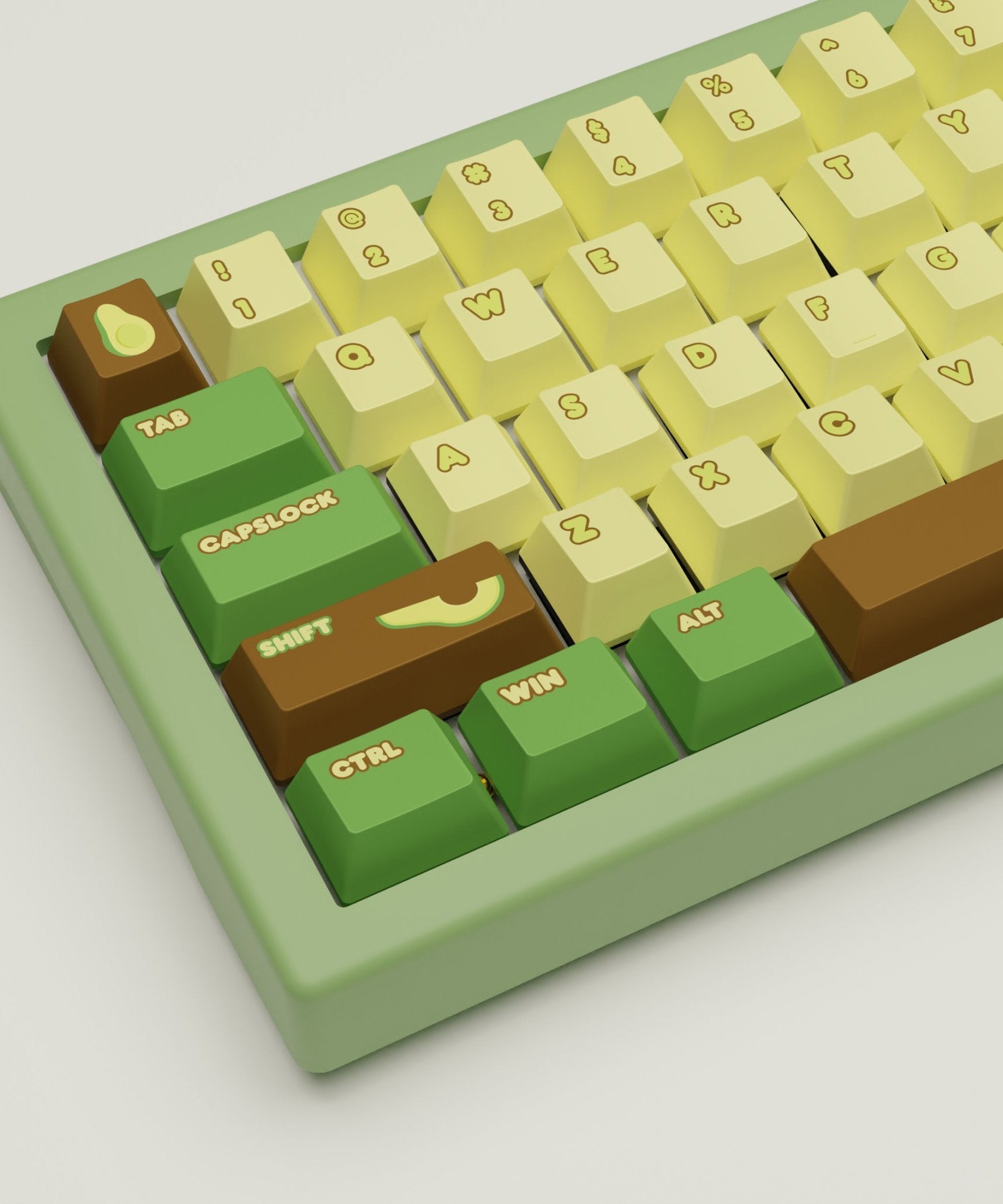 Avocado Design Keycaps and Mechanical Keyboard
