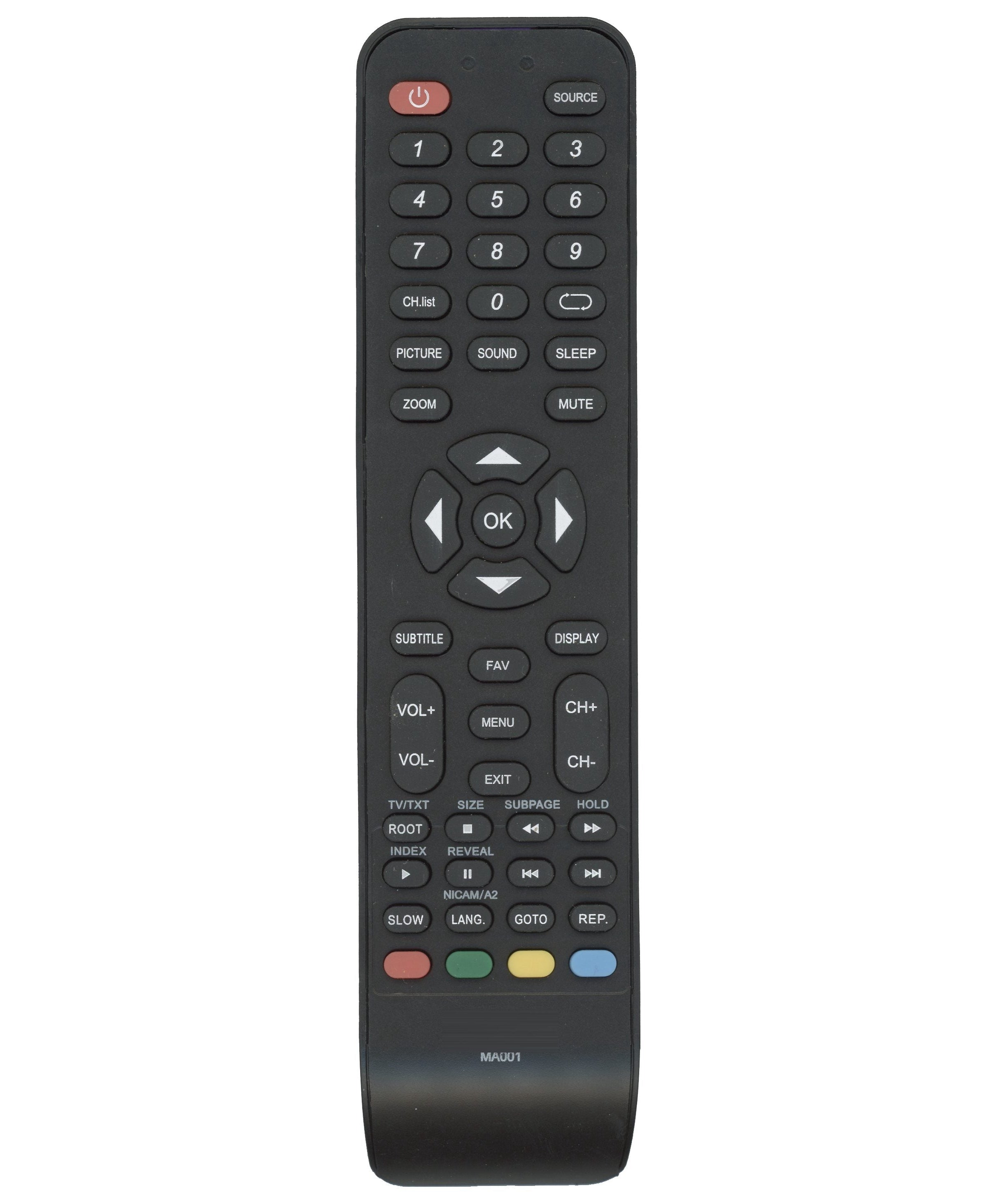AVOL MA001 TV Remote Control Replacement for Select AVOL Televisions - MA001