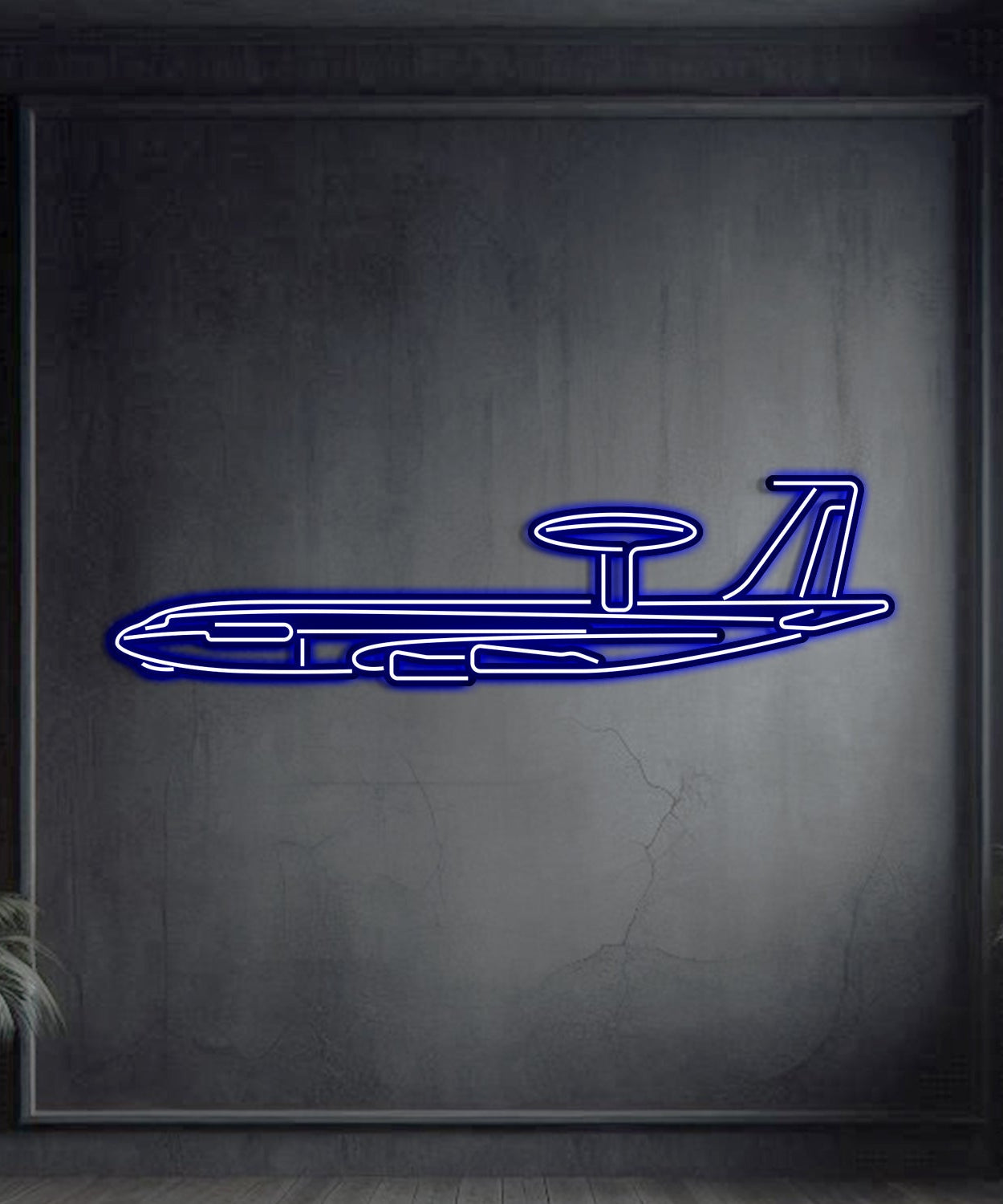 E-3G Sentry Metall-Neon-Flugzeug-Wandkunst - NCN0028