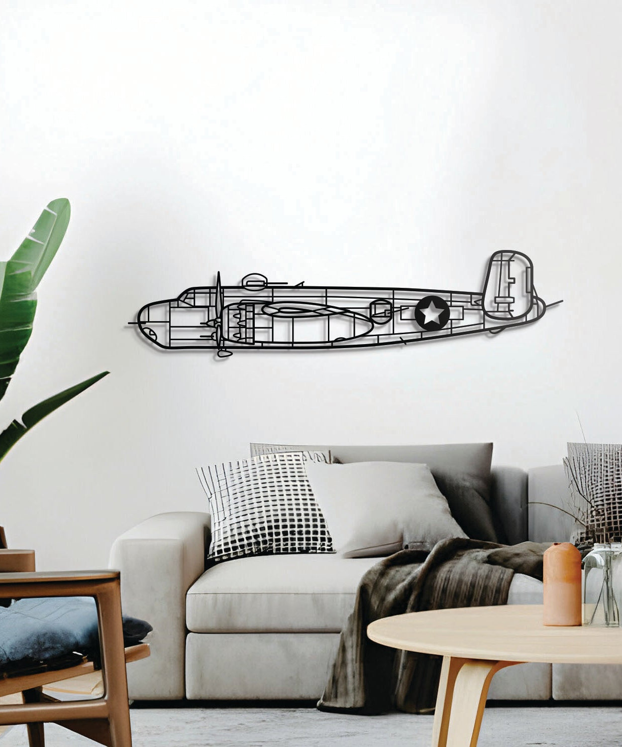 B-25H Metallflugzeug Wandkunst - NCP0163