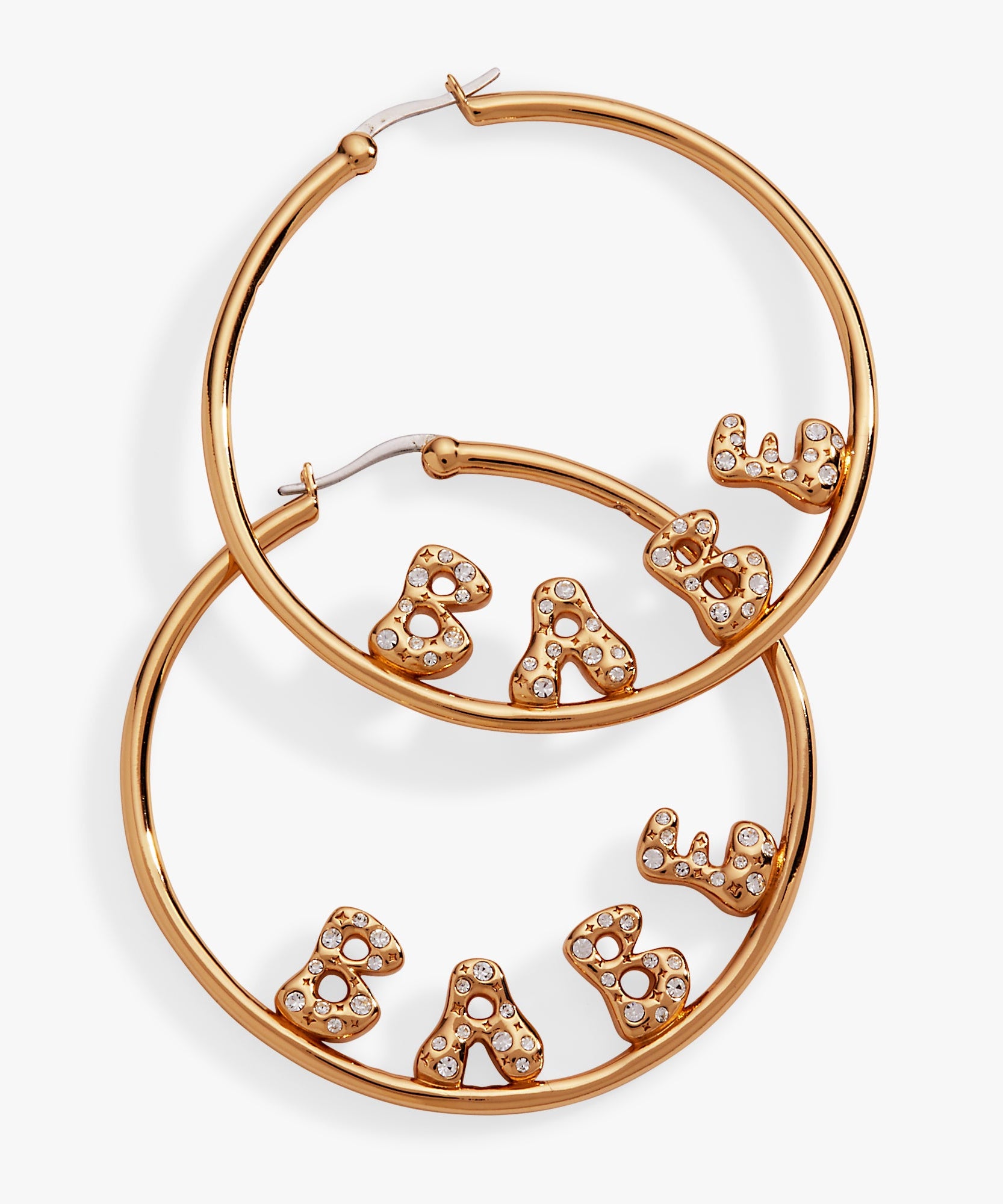 'Babe' Bubble Crystal Hoop Earrings