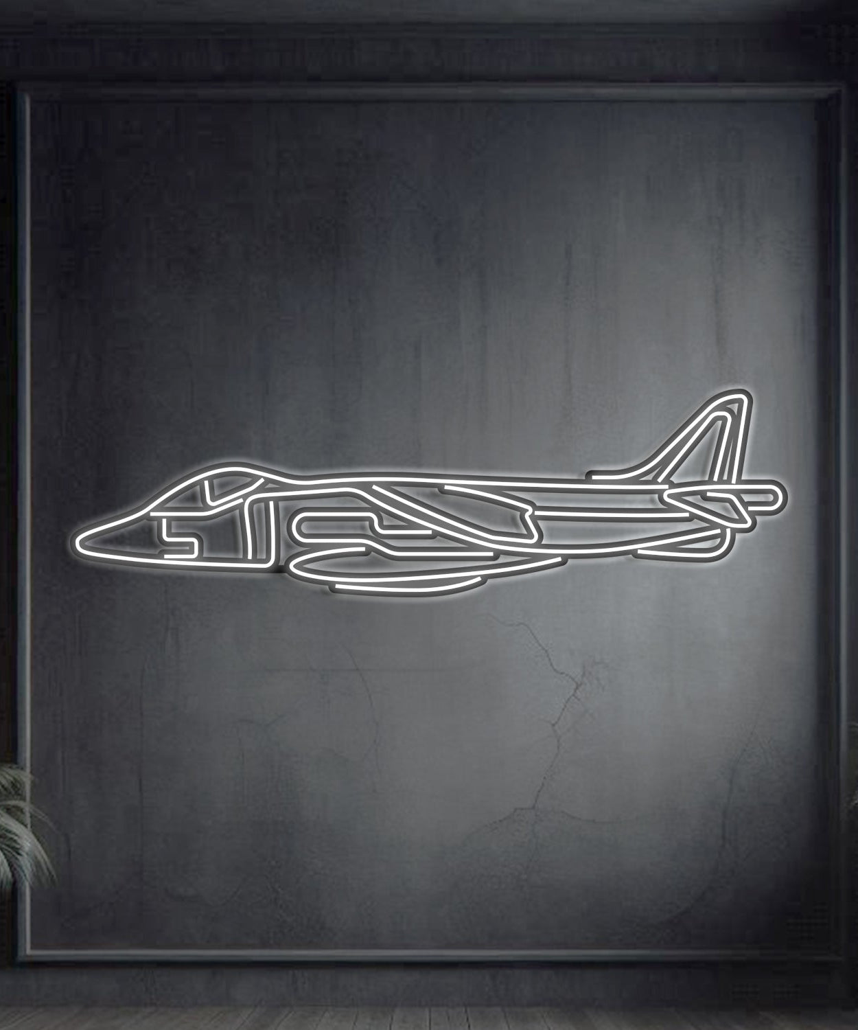 Harrier GR7 Metall-Neon-Flugzeug-Wandkunst - NCN0049