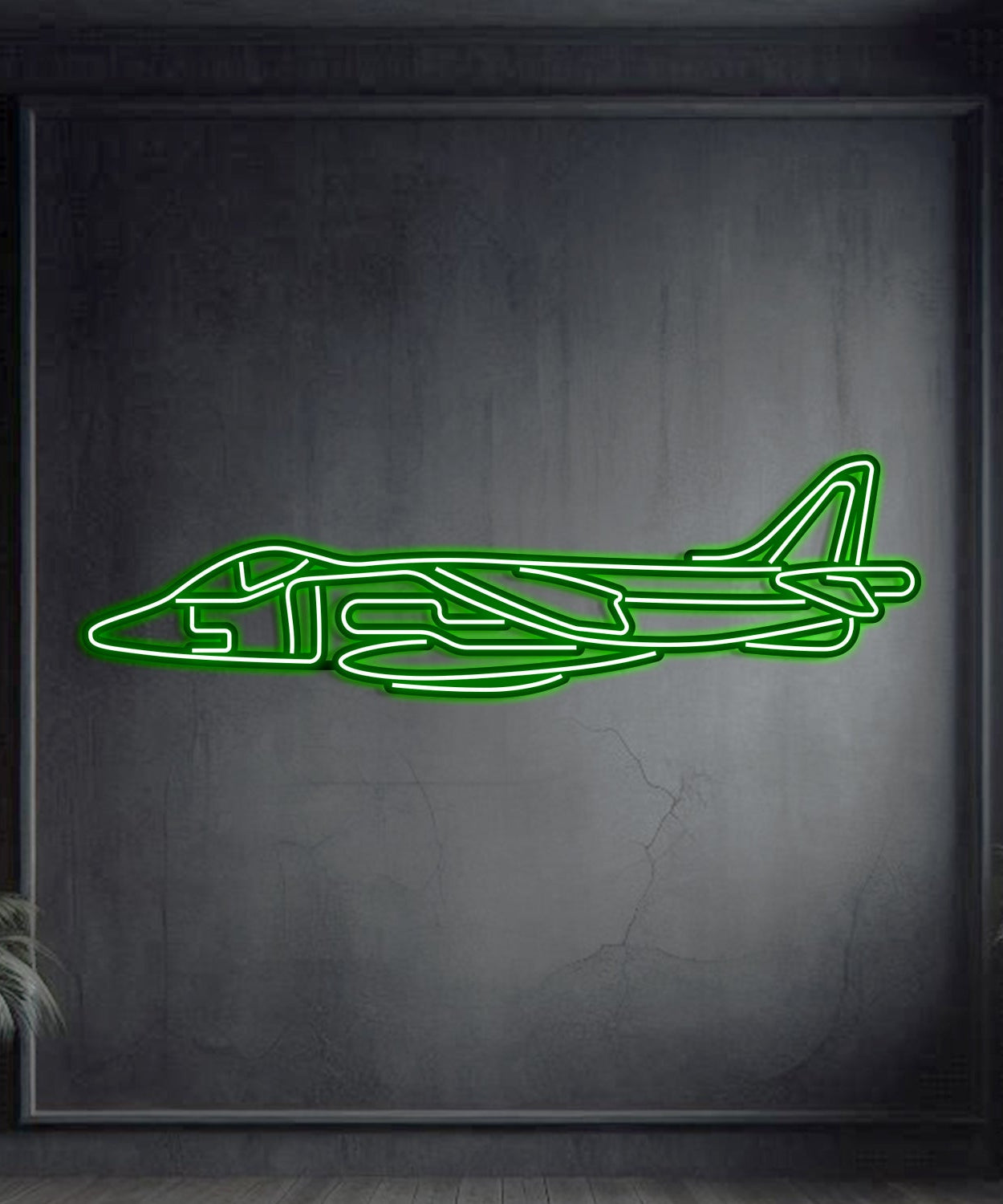 Harrier GR7 Metall-Neon-Flugzeug-Wandkunst - NCN0049
