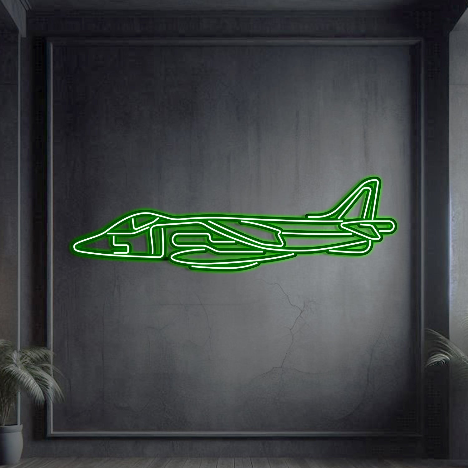 Harrier GR7 Metall-Neon-Flugzeug-Wandkunst - NCN0049