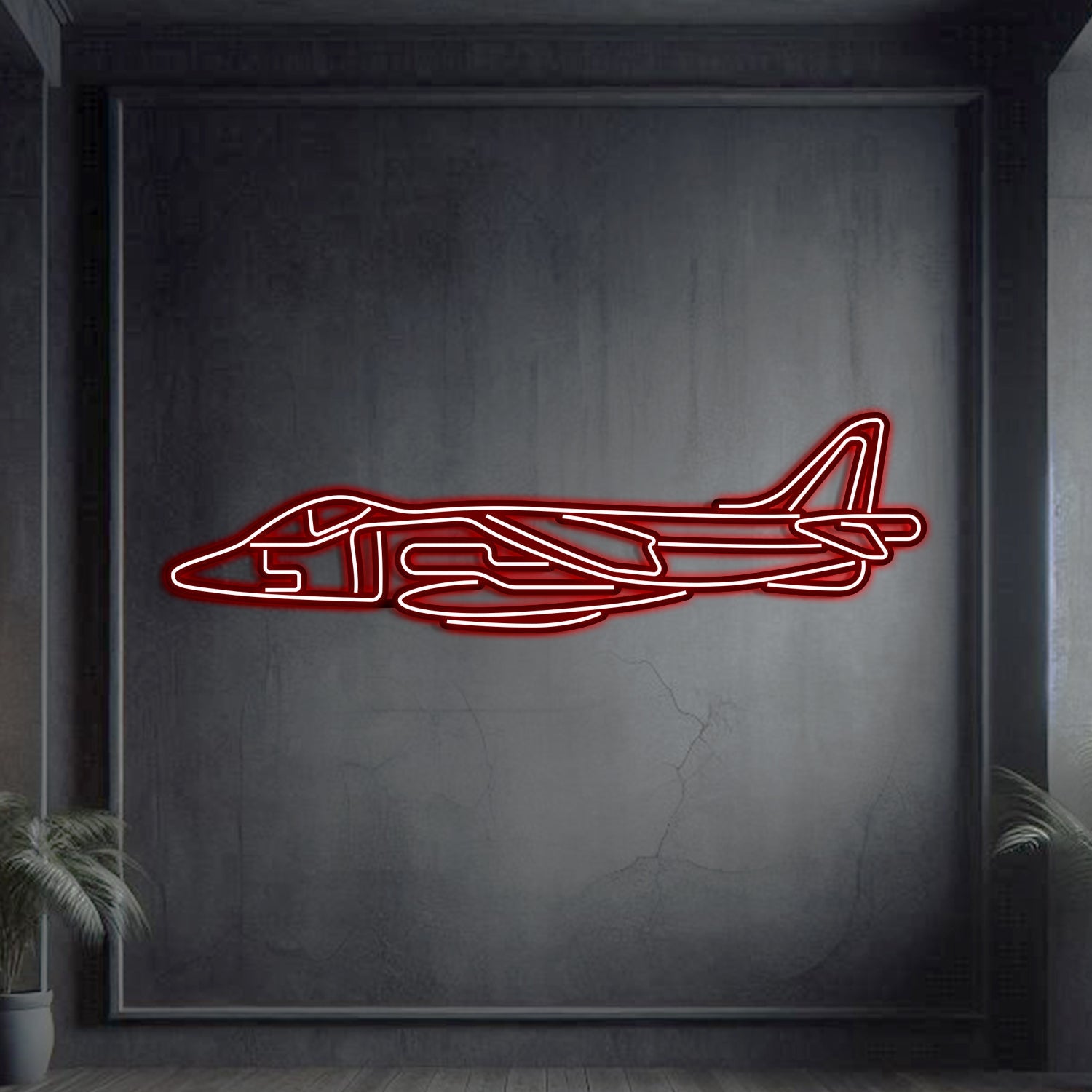 Harrier GR7 Metall-Neon-Flugzeug-Wandkunst - NCN0049
