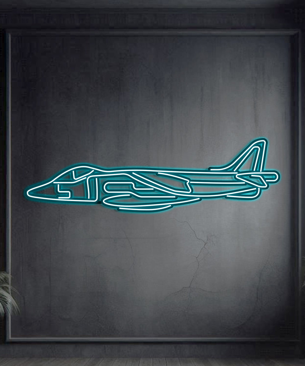 Harrier GR7 Metall-Neon-Flugzeug-Wandkunst - NCN0049